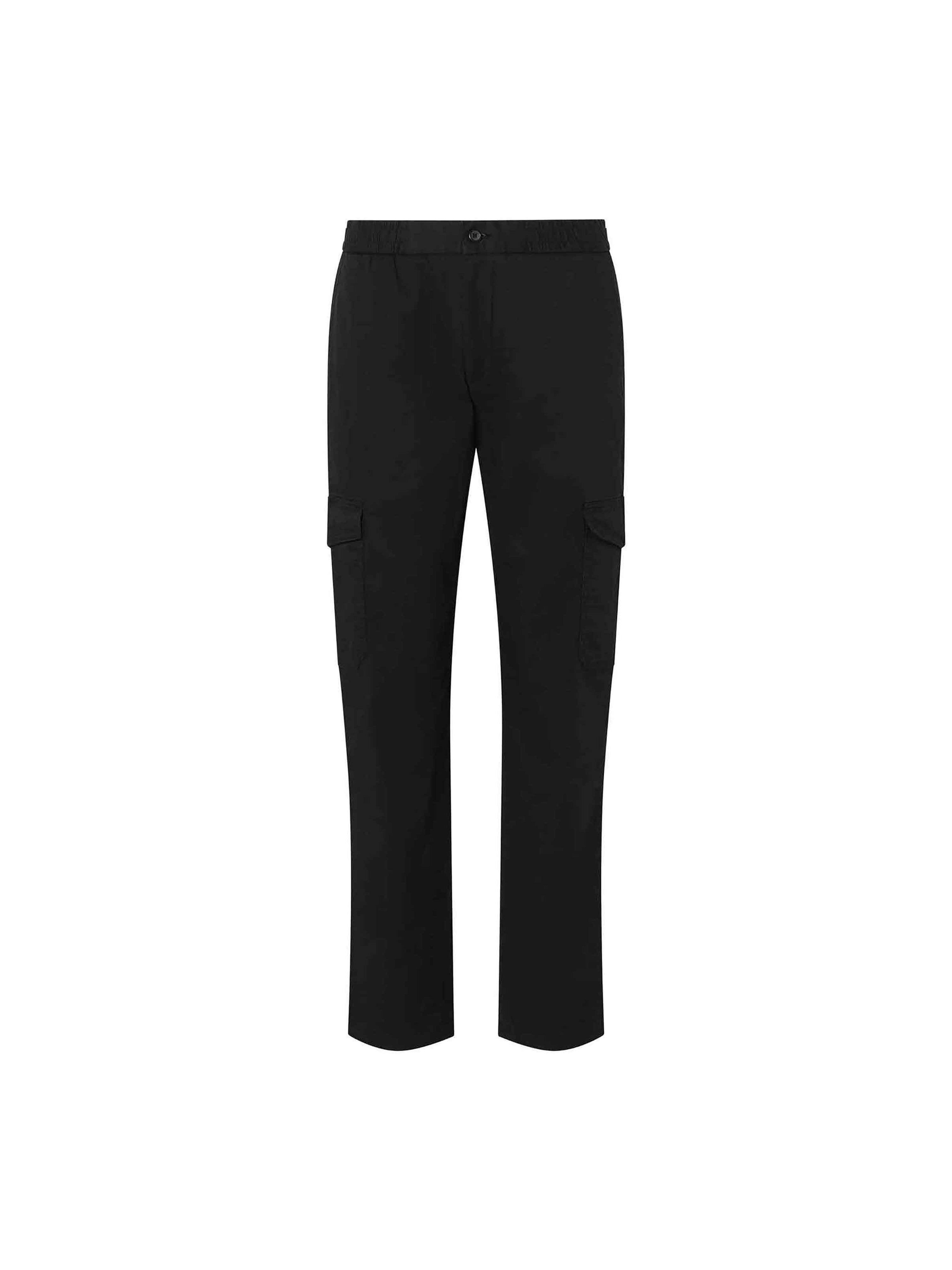 Black Cotton Cargo Jogger Pant