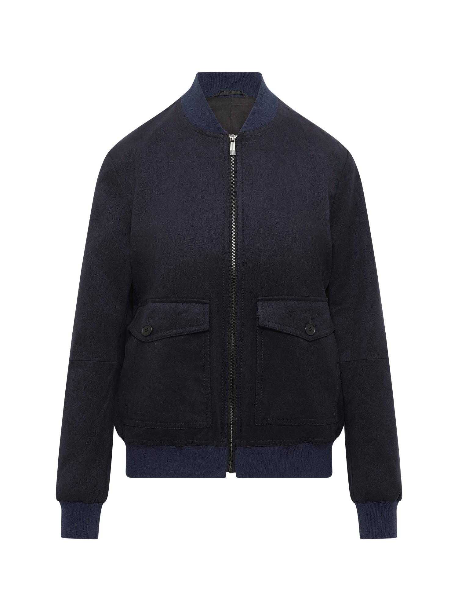 Navy Vegan Suede Jacket