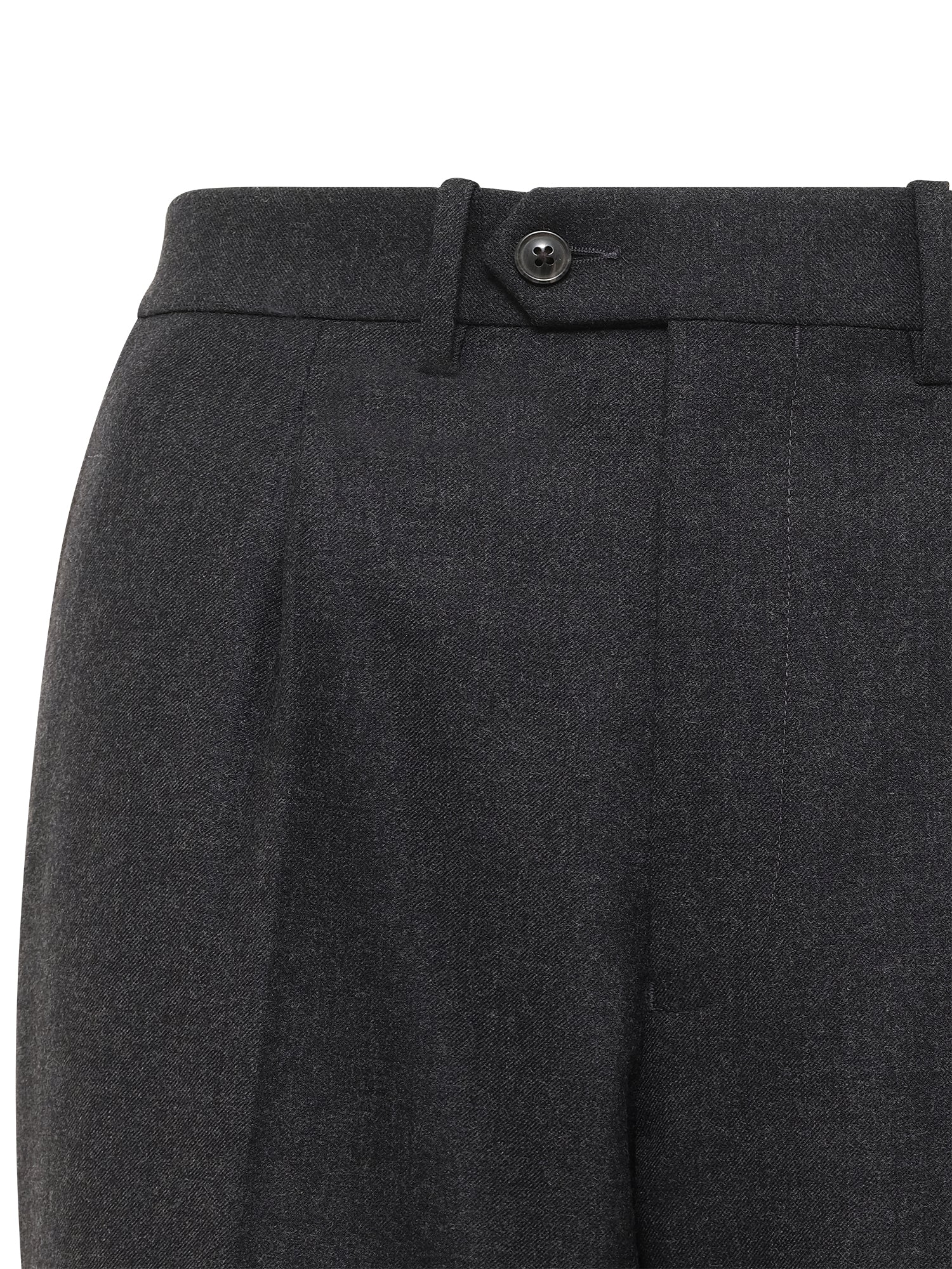 Charcoal Flannel Pleated Trouser