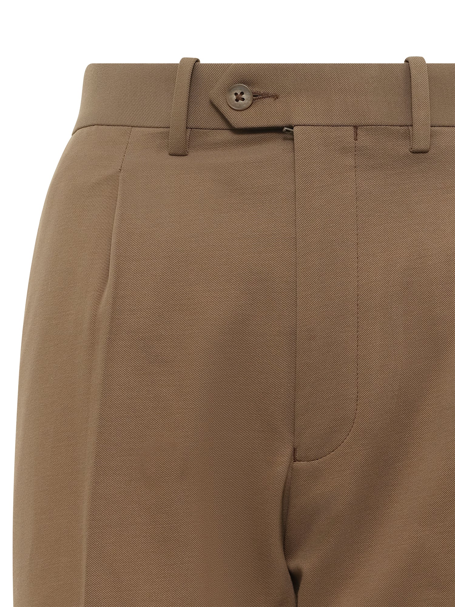 Khaki Pleated Trouser