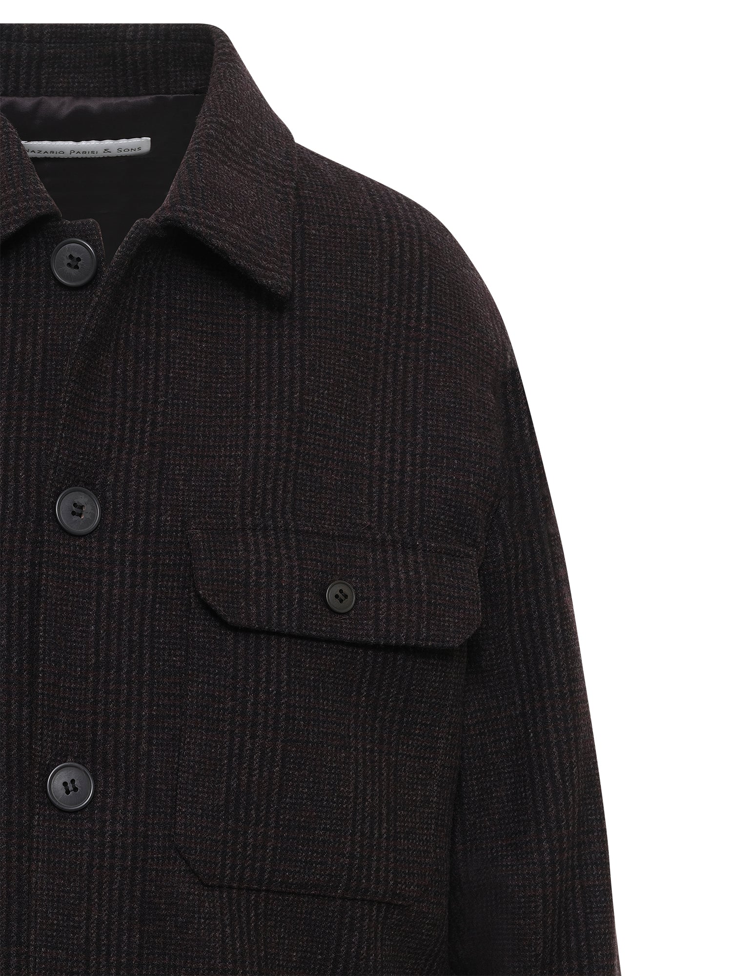 Black Burgundy Check Wool Jacket