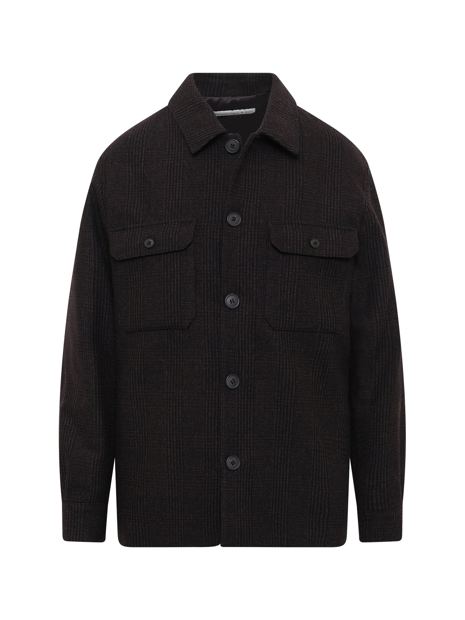 Black Burgundy Check Wool Jacket