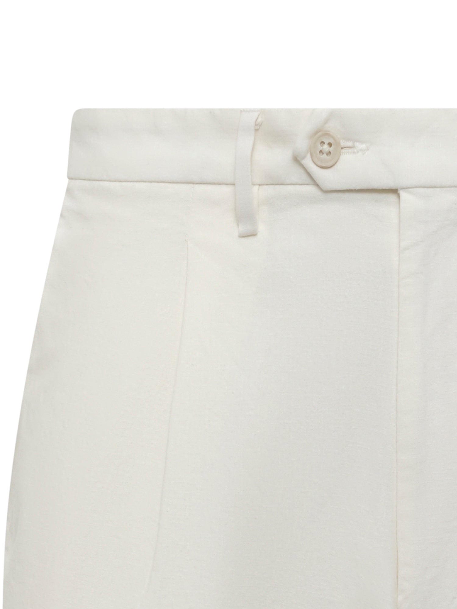 White Relaxed Pleated Trouser