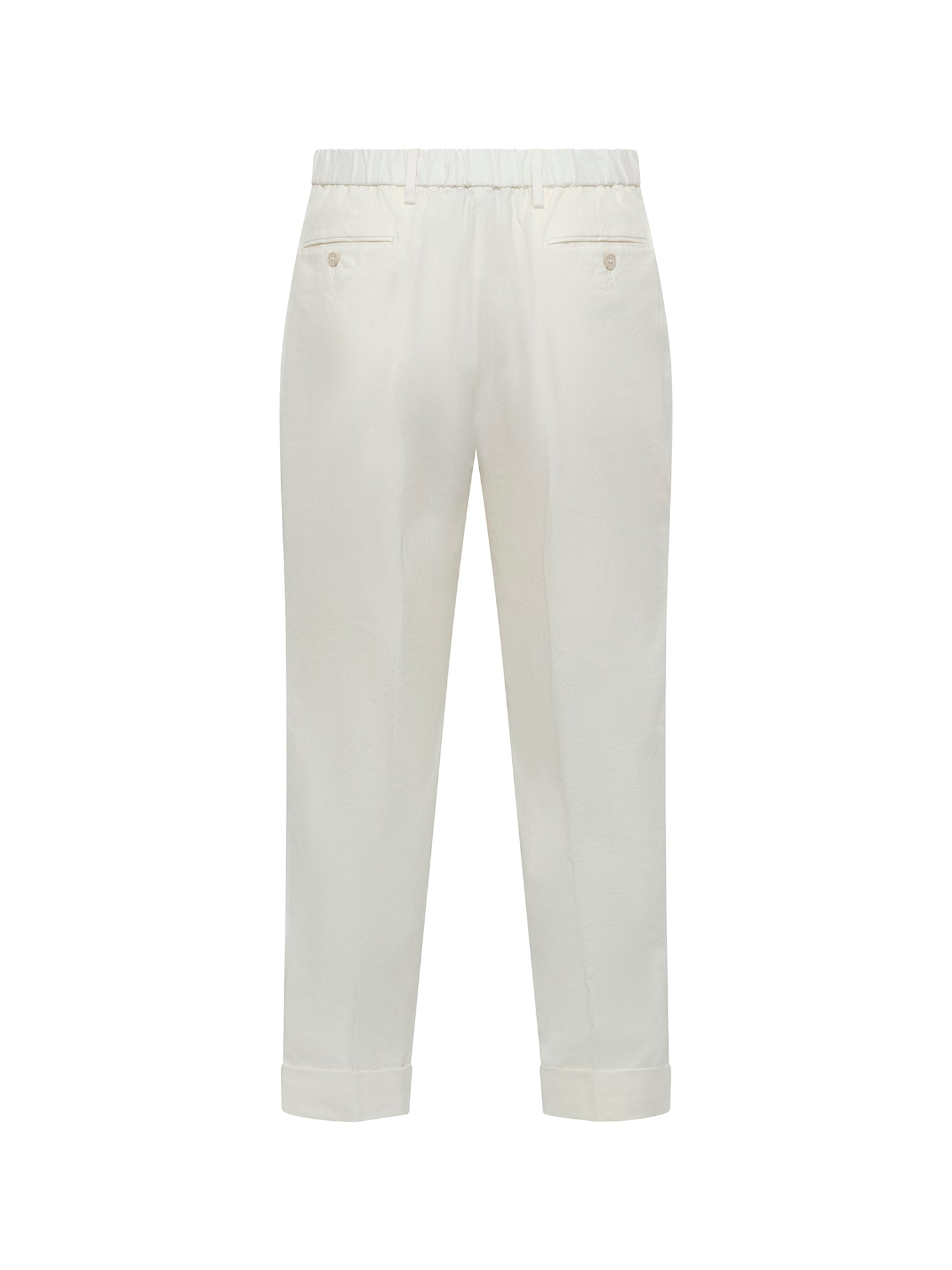 White Relaxed Pleated Trouser