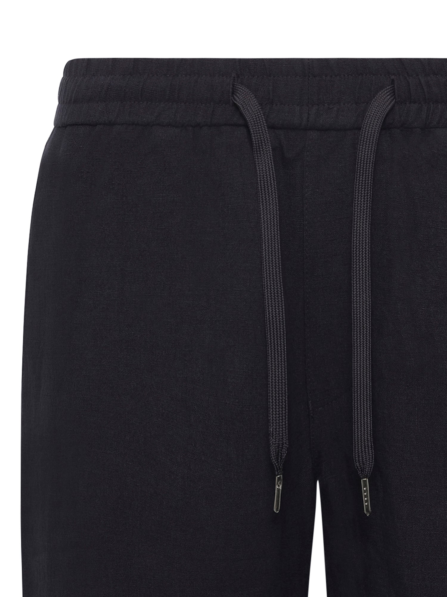 Navy Linen Jogger Shorts