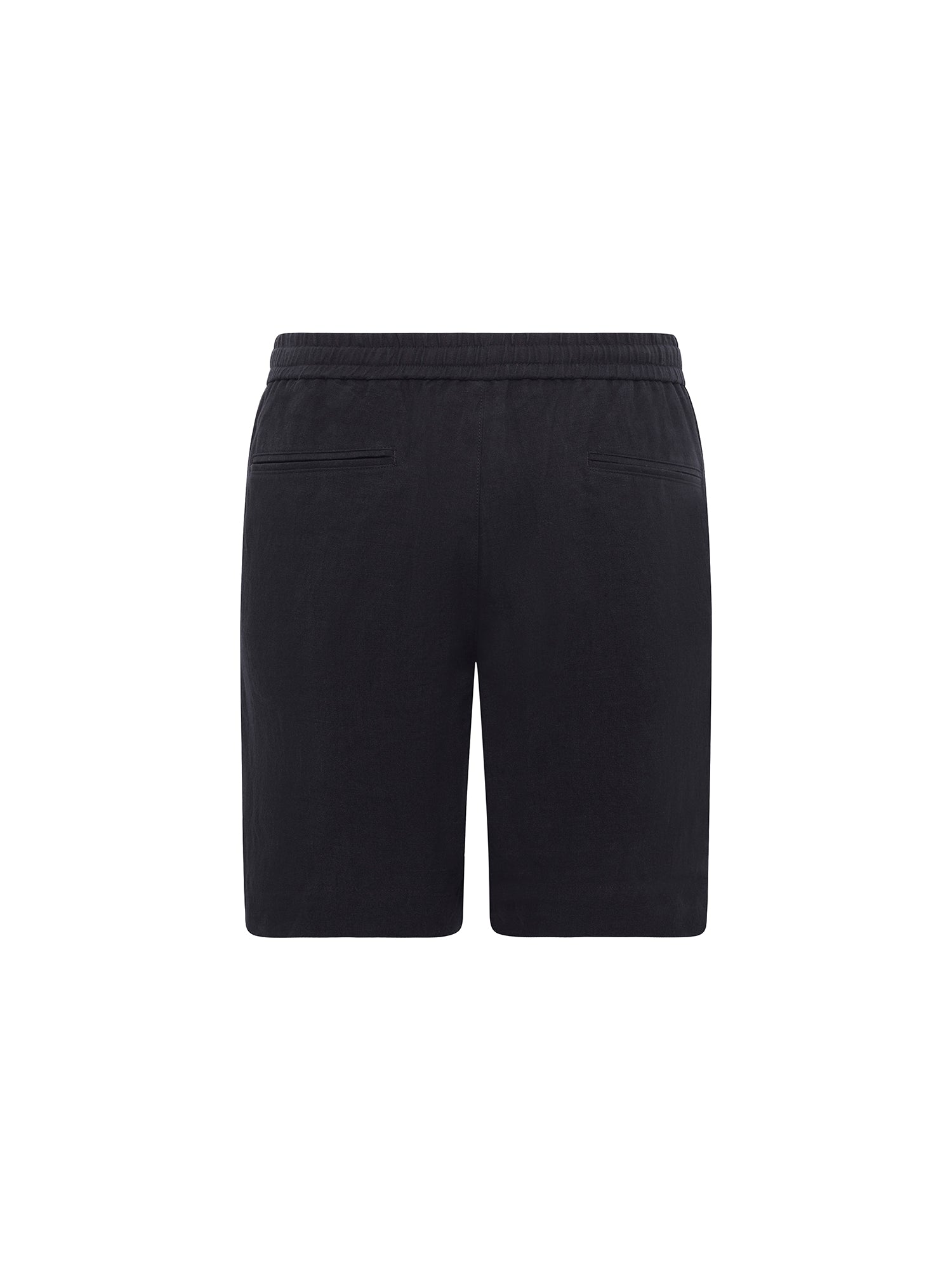 Navy Linen Jogger Shorts