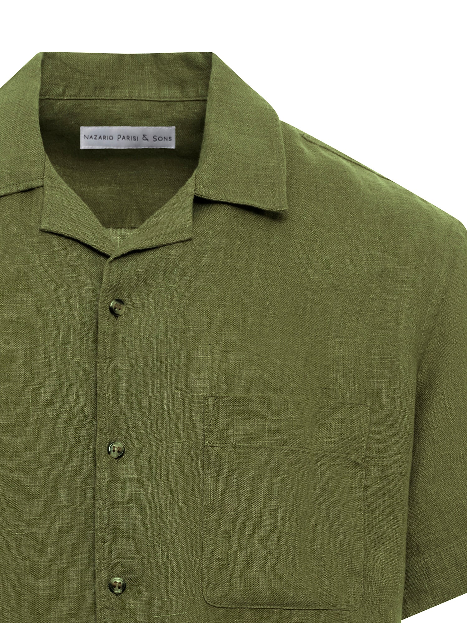 Khaki Linen Short Sleeve Shirt