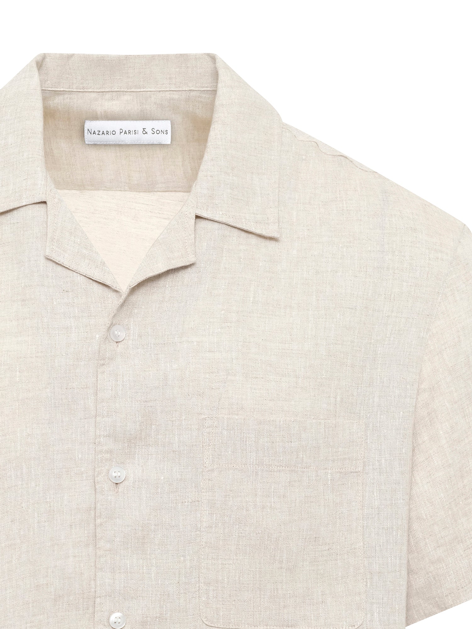 Sand Linen Short Sleeve Shirt