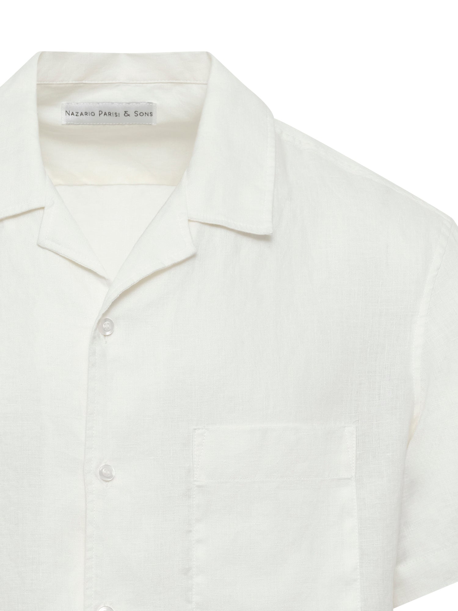 White Linen Short Sleeve Shirt