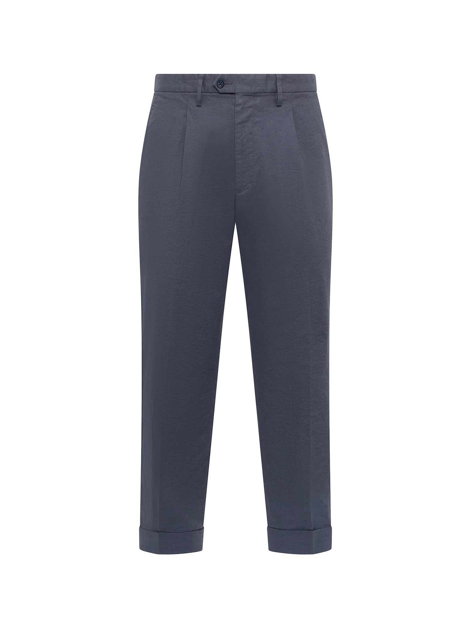 Steel Blue Relaxed Pleated Trouser