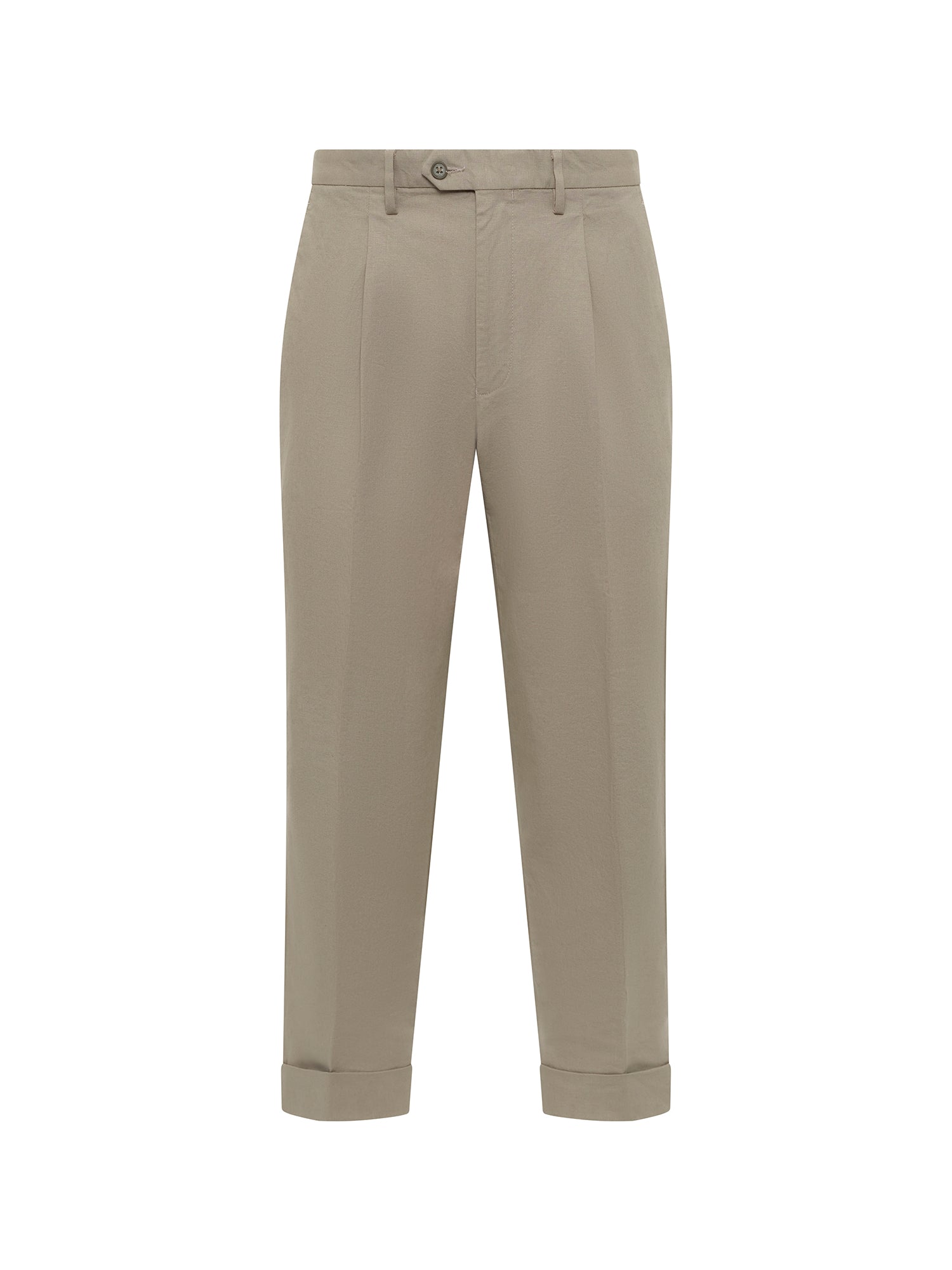 Taupe Relaxed Pleated Trouser