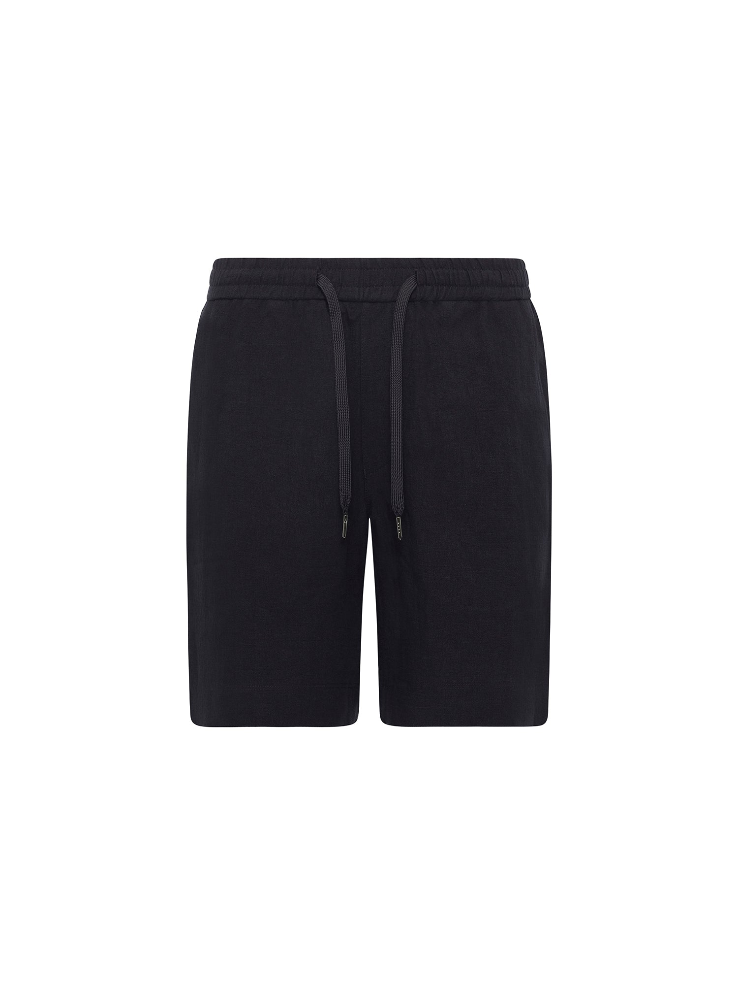 Navy Linen Jogger Shorts