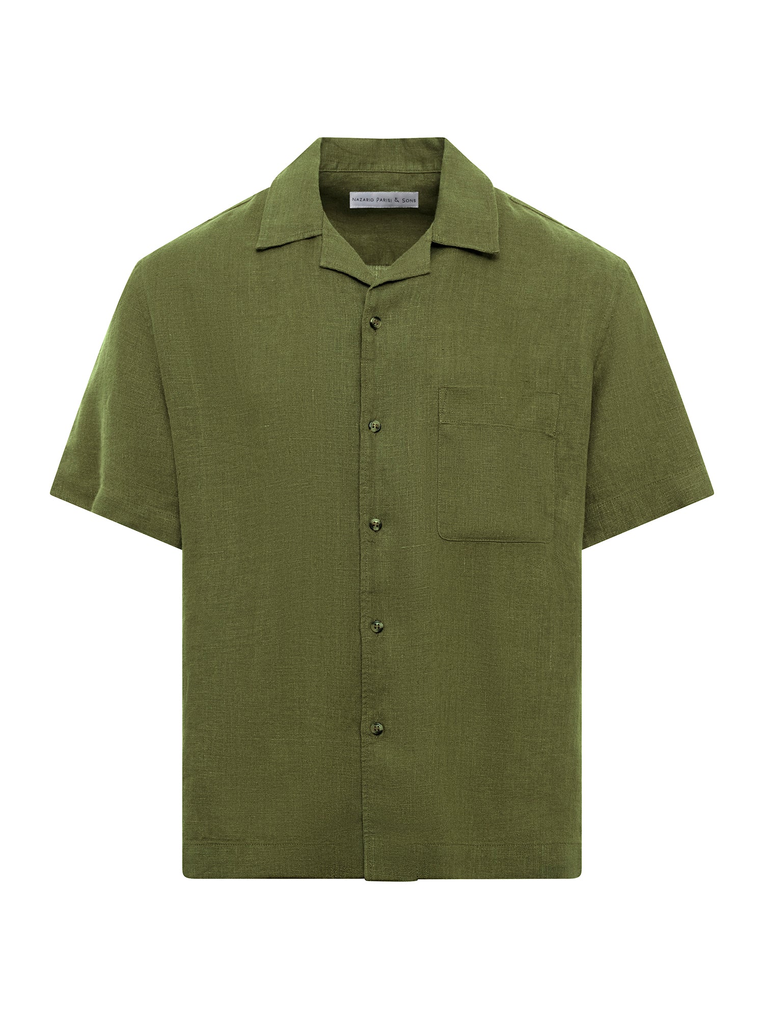 Khaki Linen Short Sleeve Shirt