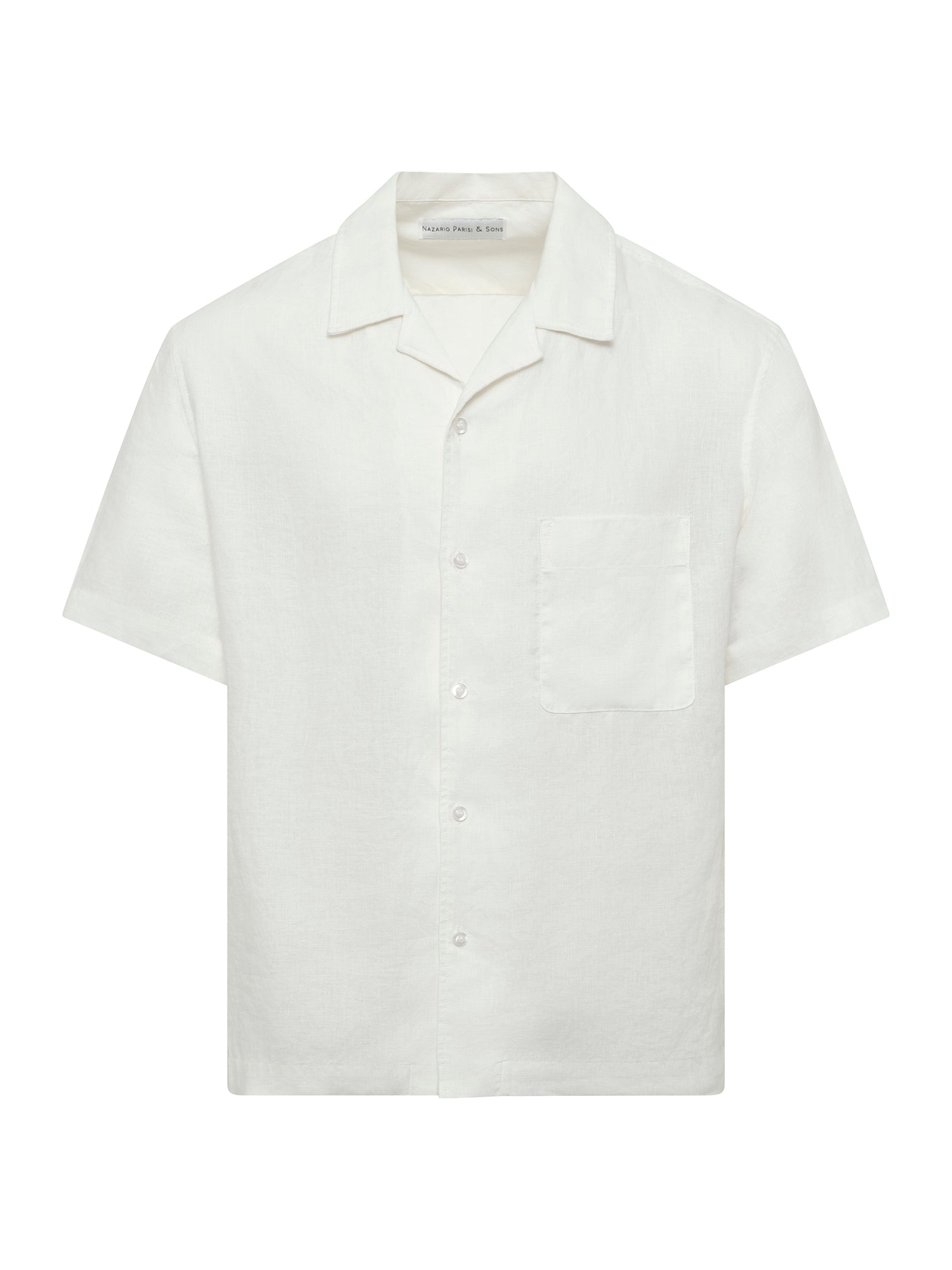 White Linen Short Sleeve Shirt