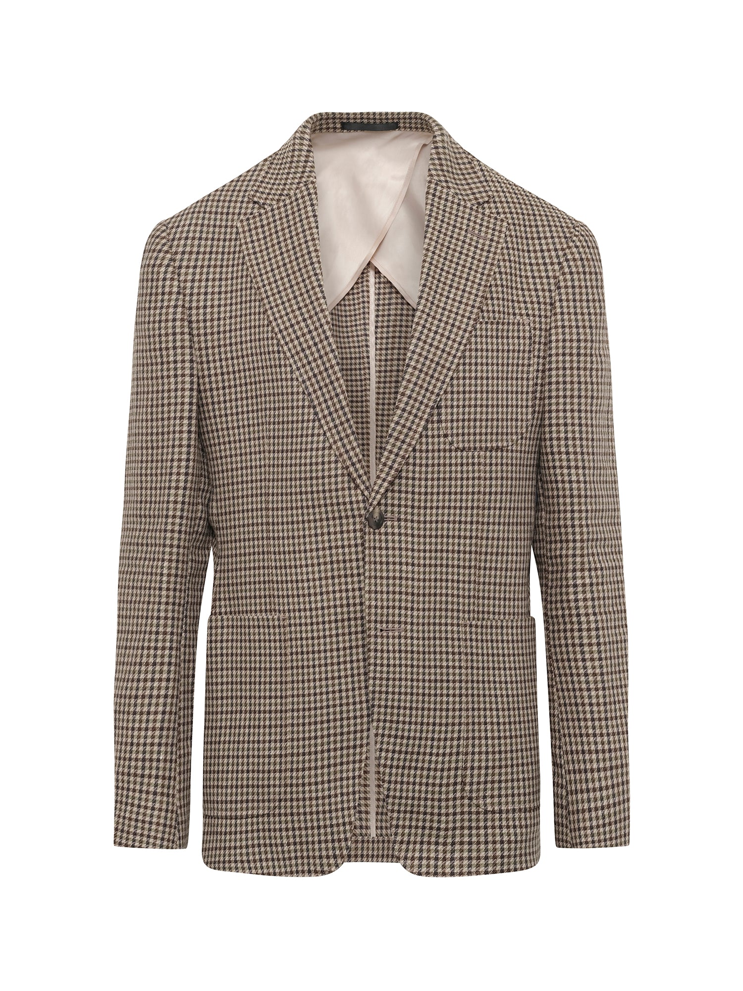 Deconstructed Brown Check Half-Lined Blazer
