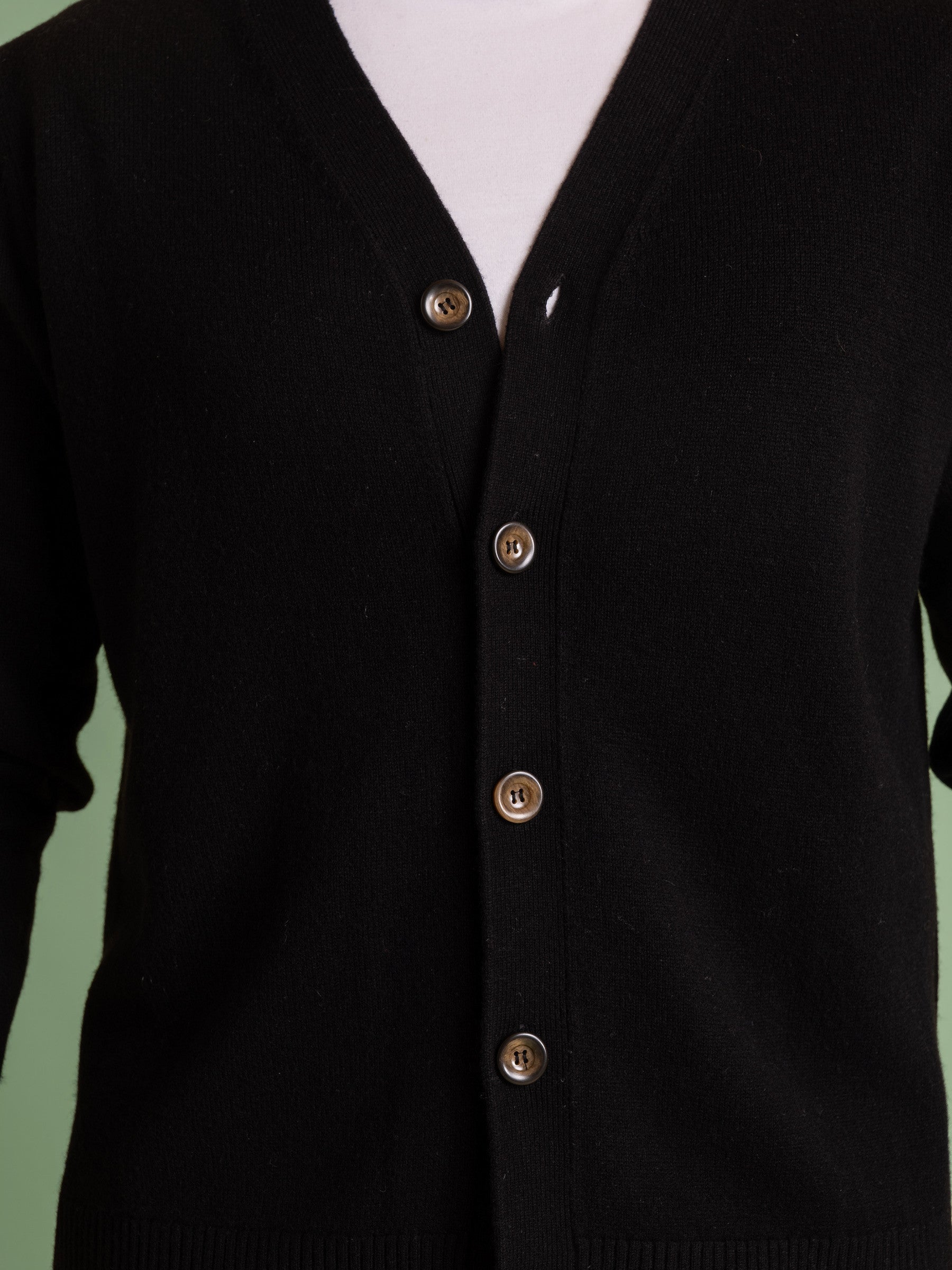 Black Wool Cashmere Cardigan