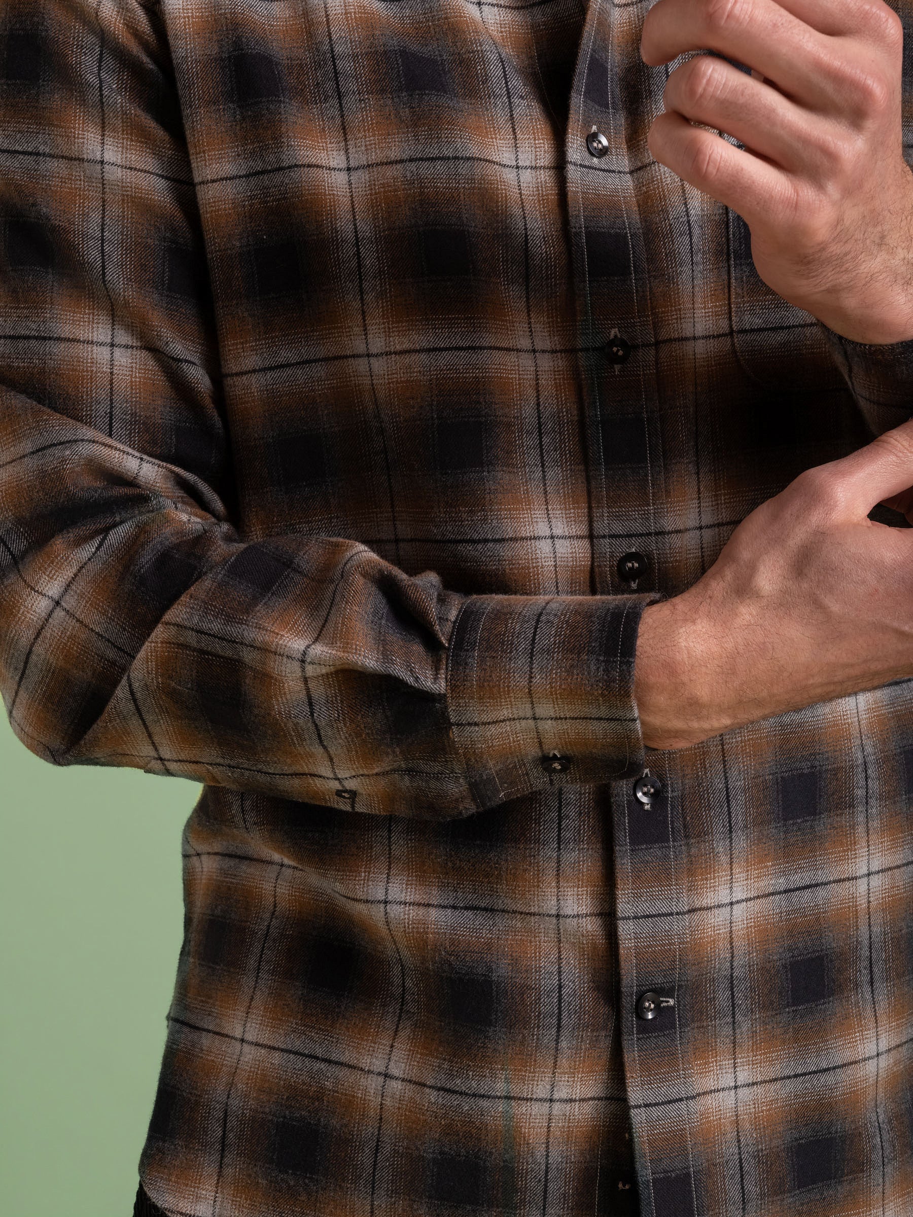 Brown Check Flannel Shirt