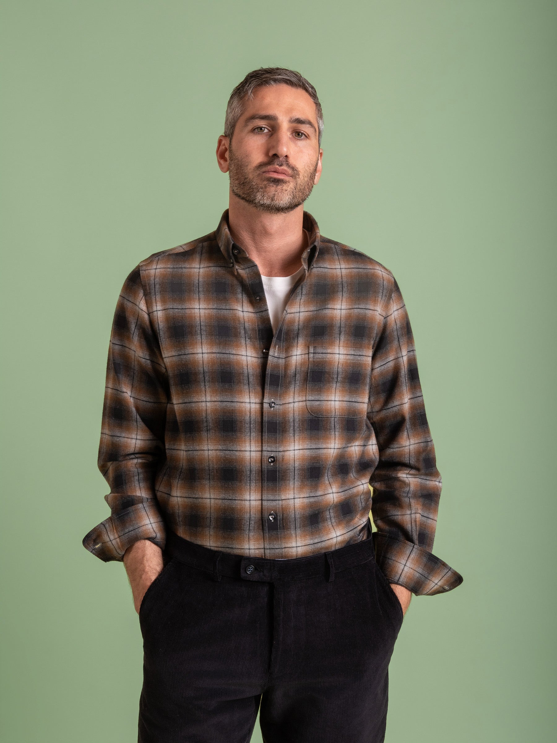 Brown Check Flannel Shirt