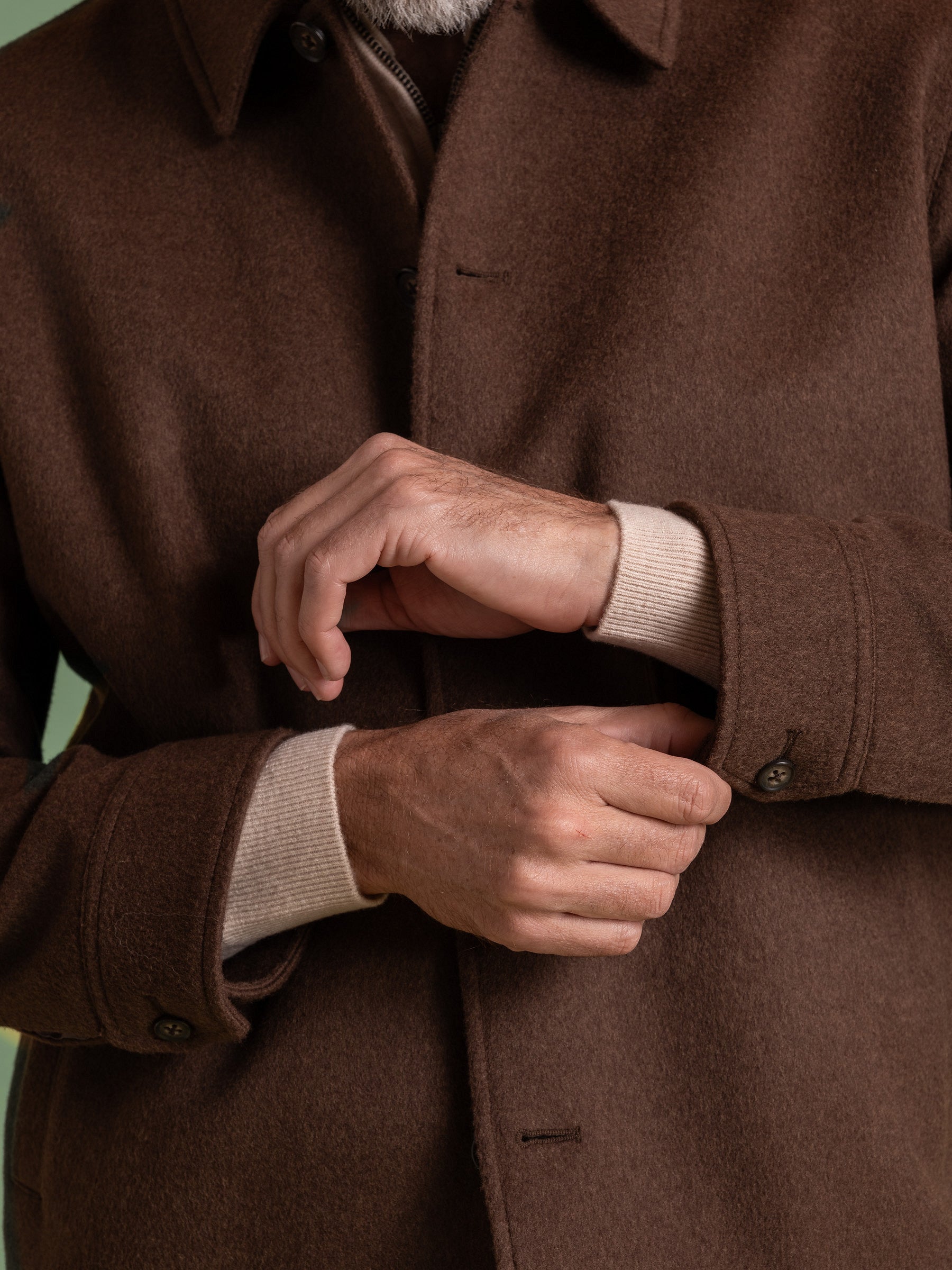 Brown Japanese Wool Bomber Jacket