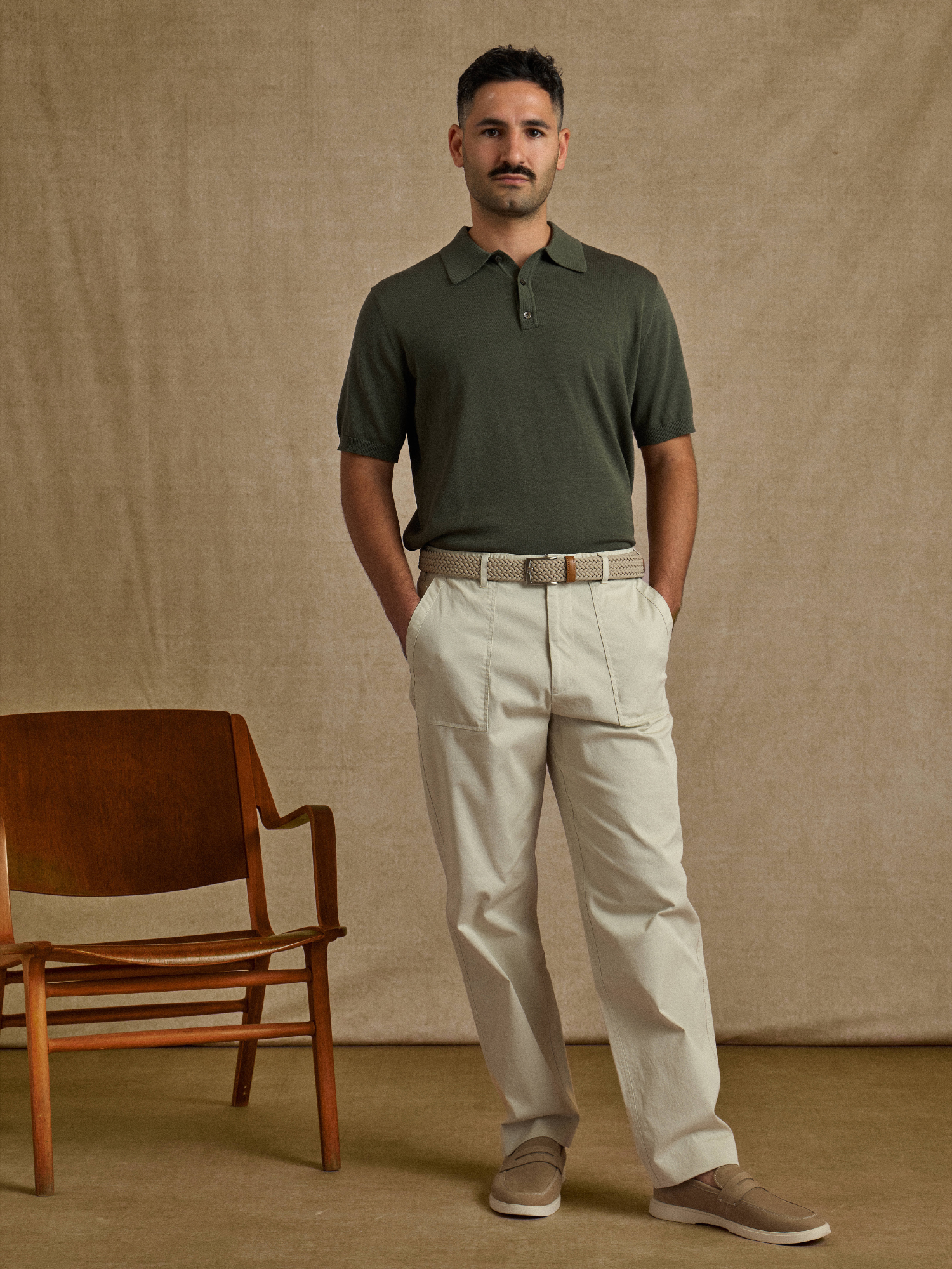 Moss Green Mercerised Cotton Short Sleeve Polo