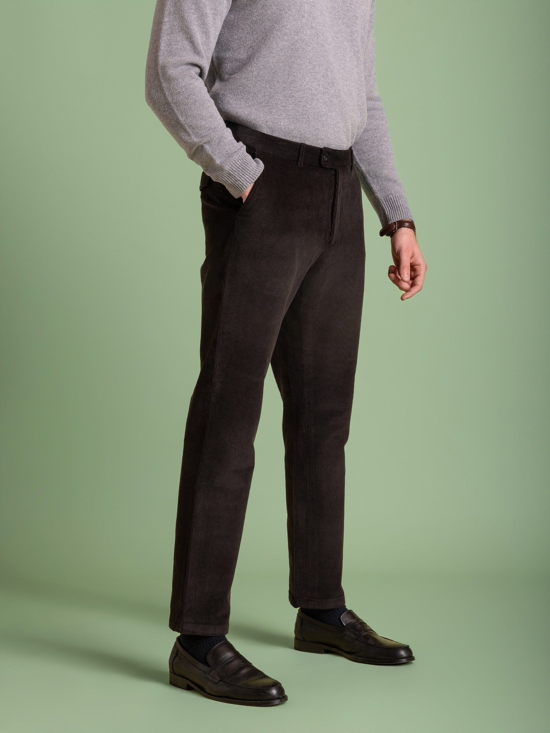 Charcoal Cord Chino