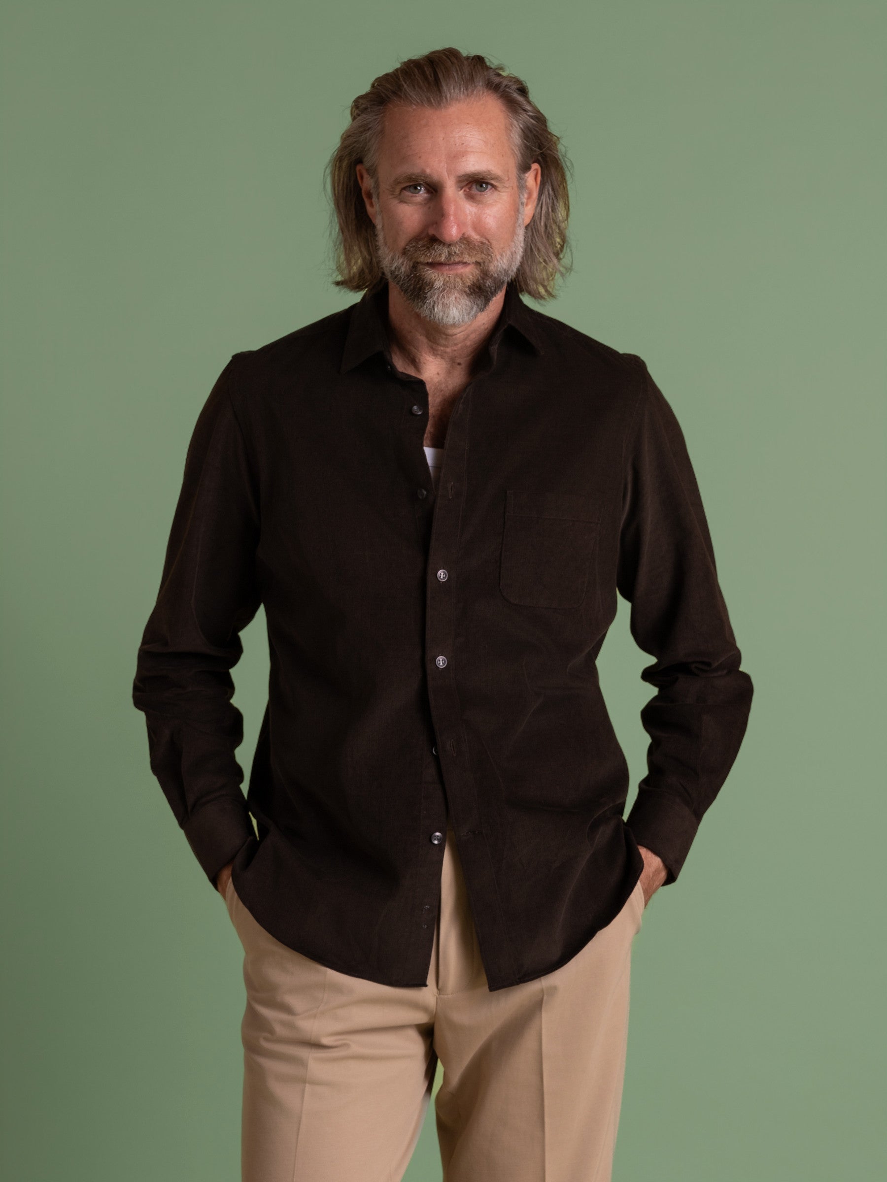 Dark Brown Corduroy Shirt