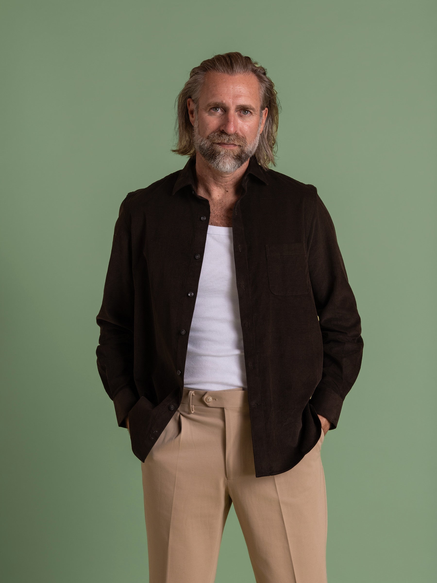 Dark Brown Corduroy Shirt