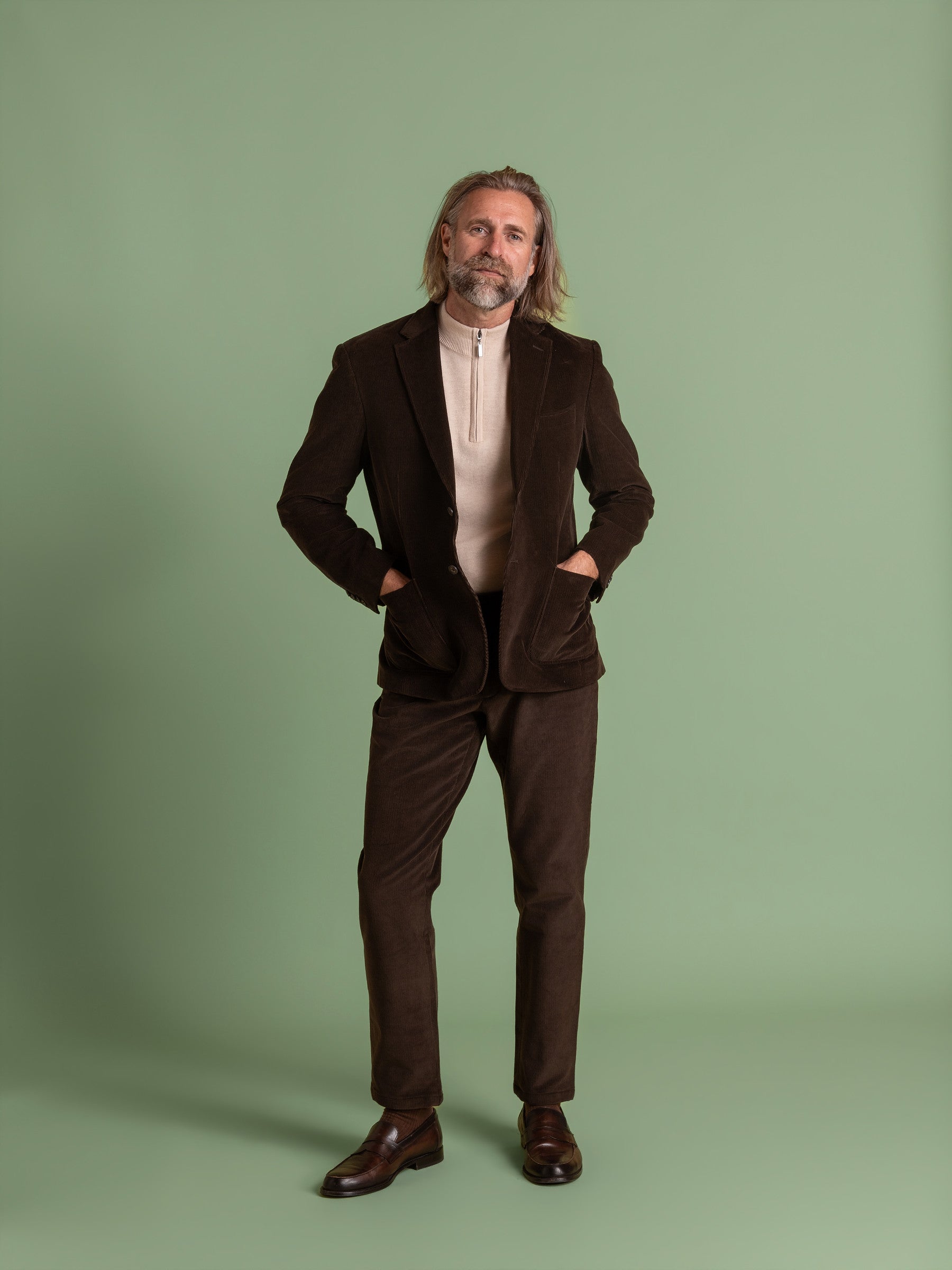 Deconstructed Mocha Corduroy Blazer