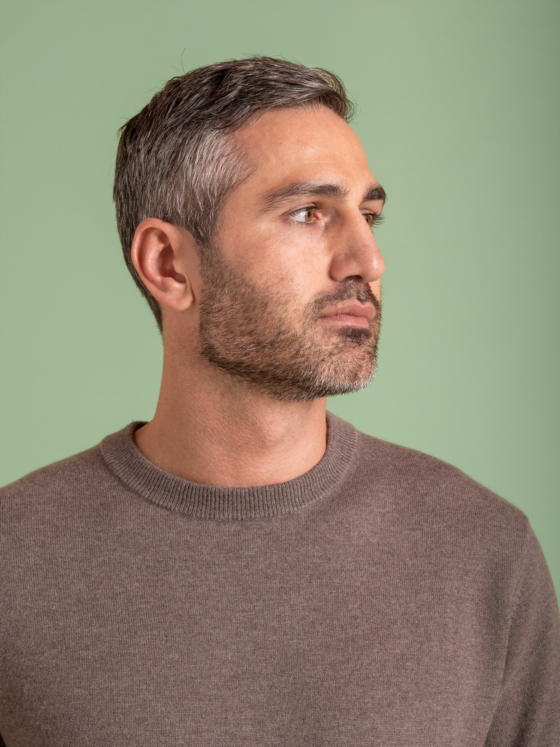 Iced Coffee Wool Cashmere Crew