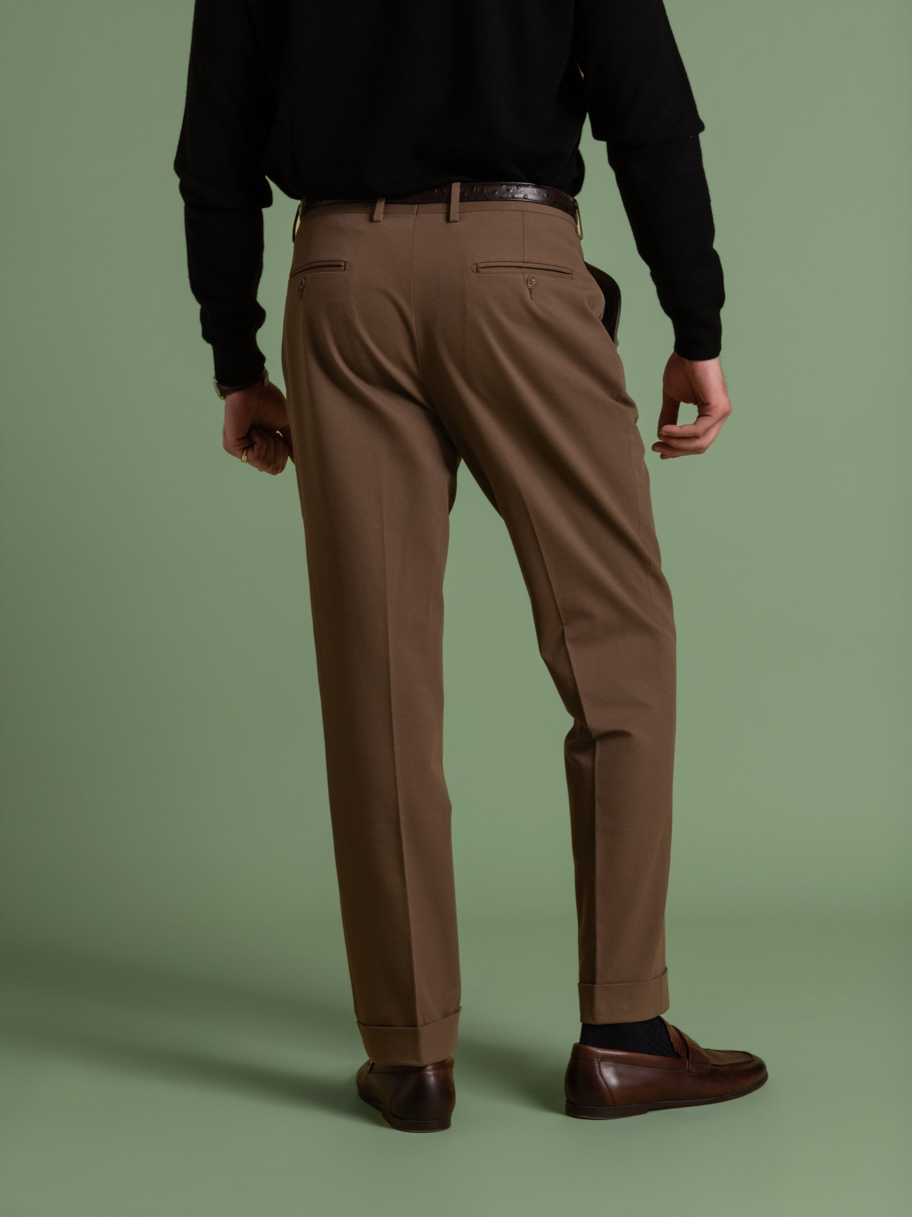 Khaki Pleated Trouser