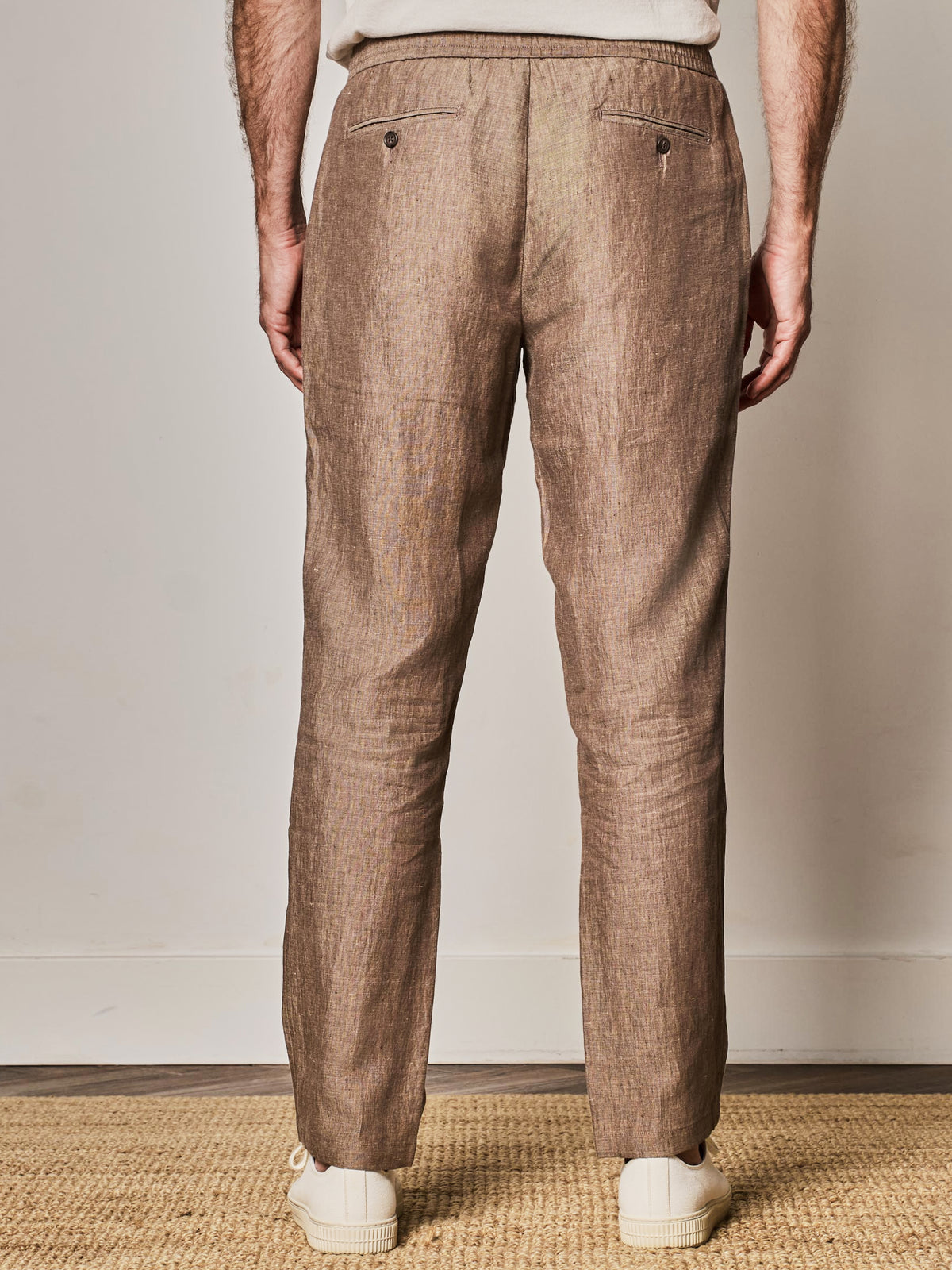 Light Brown Linen Jogger Pant