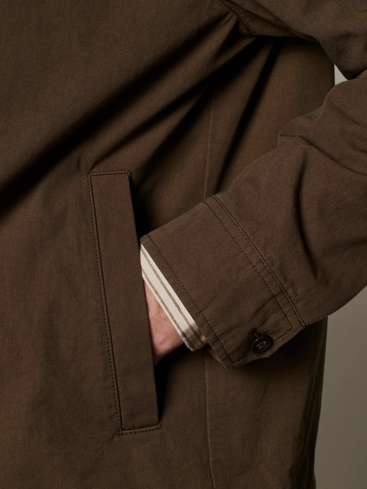Brown Japanese Cotton Bomber Jacket