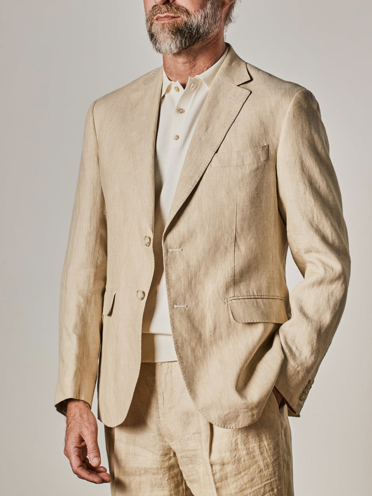 Beige Linen Blazer