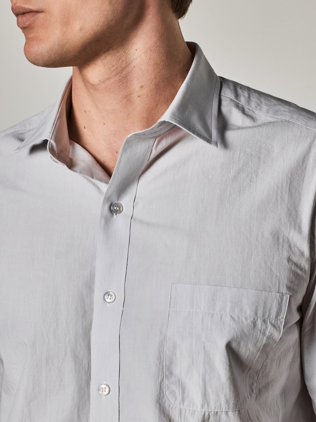 Grey Stripe Japanese Cotton Shirt