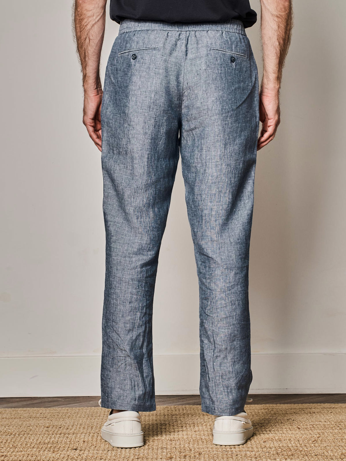 Denim Blue Linen Jogger Pant