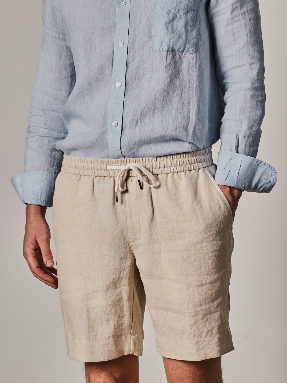 Sand Linen Jogger Shorts