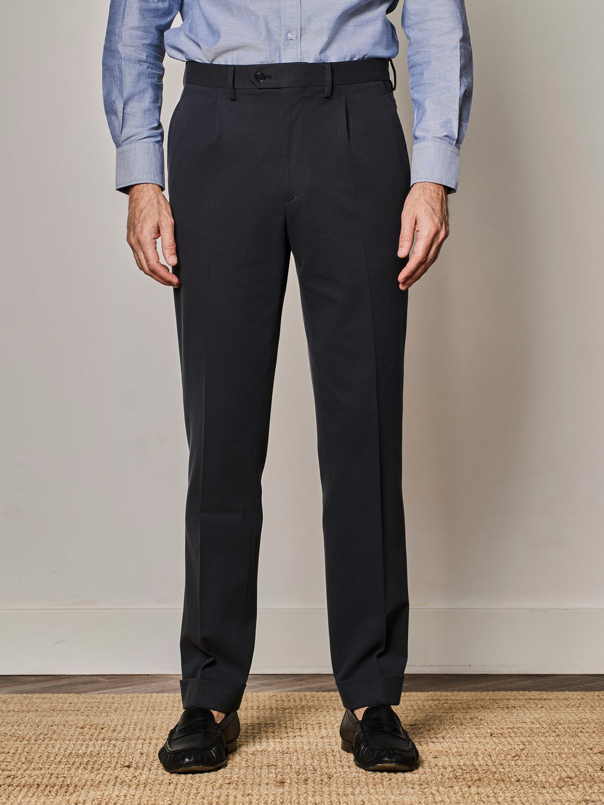 Mid Grey Pleated Trouser