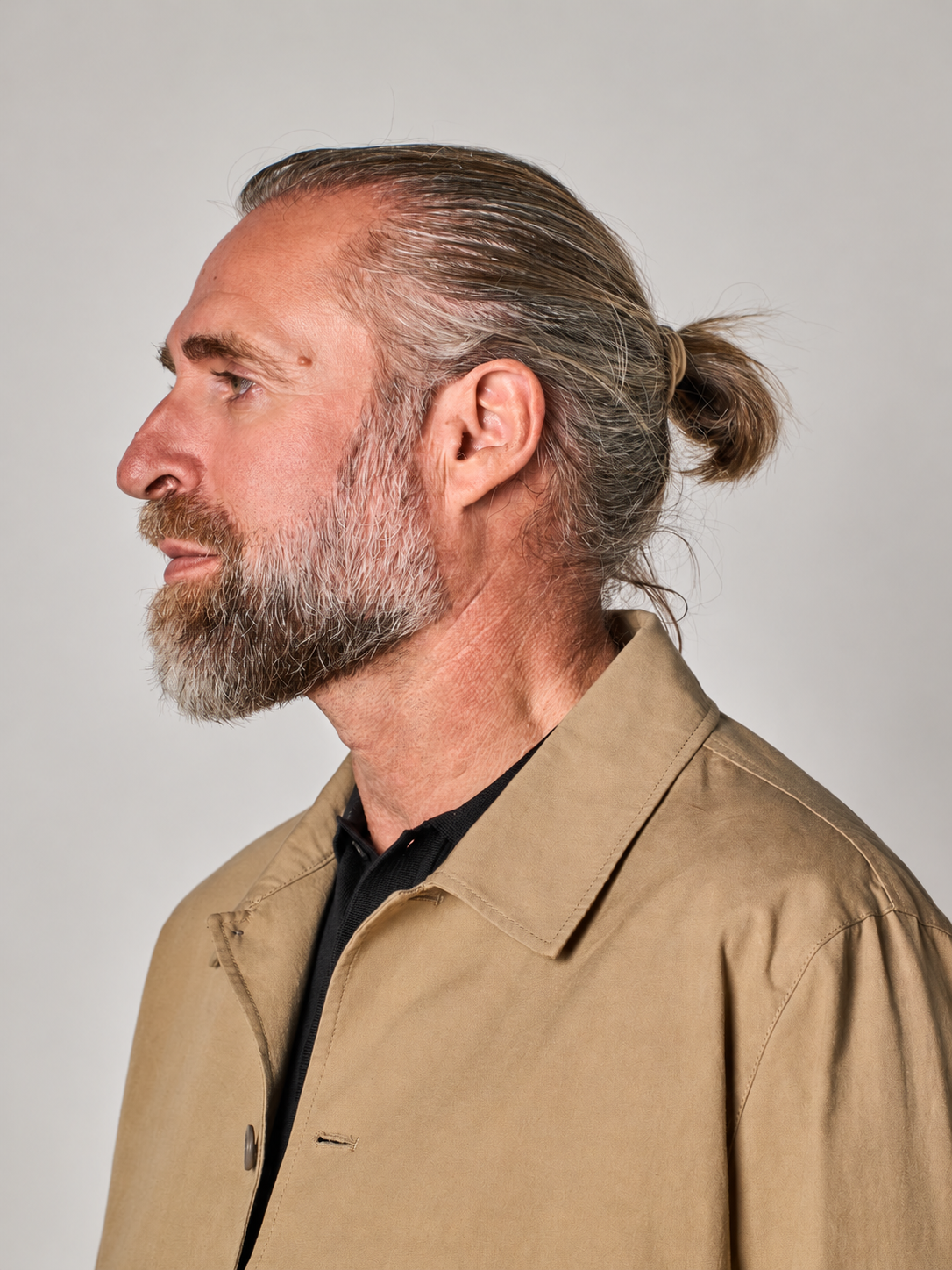 Beige Japanese Cotton Bomber Jacket