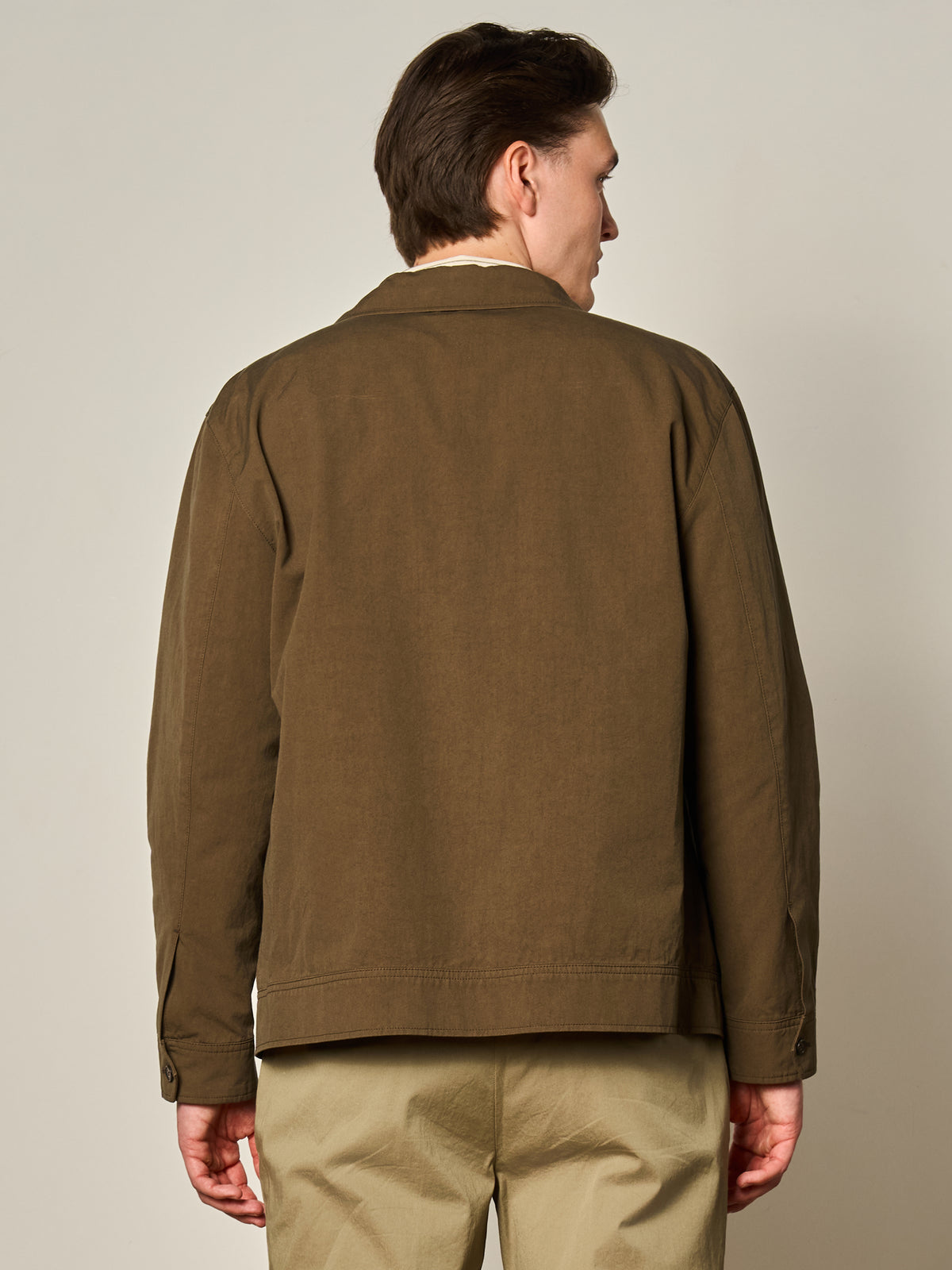 Brown Japanese Cotton Bomber Jacket