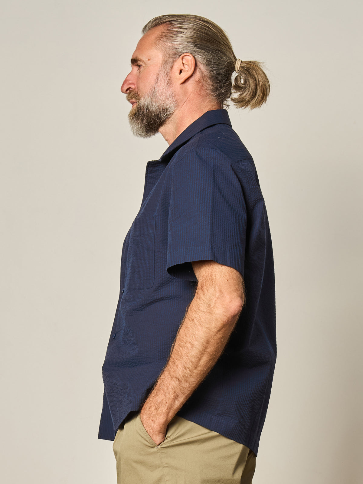 Black Stripe Seersucker Short Sleeve Shirt