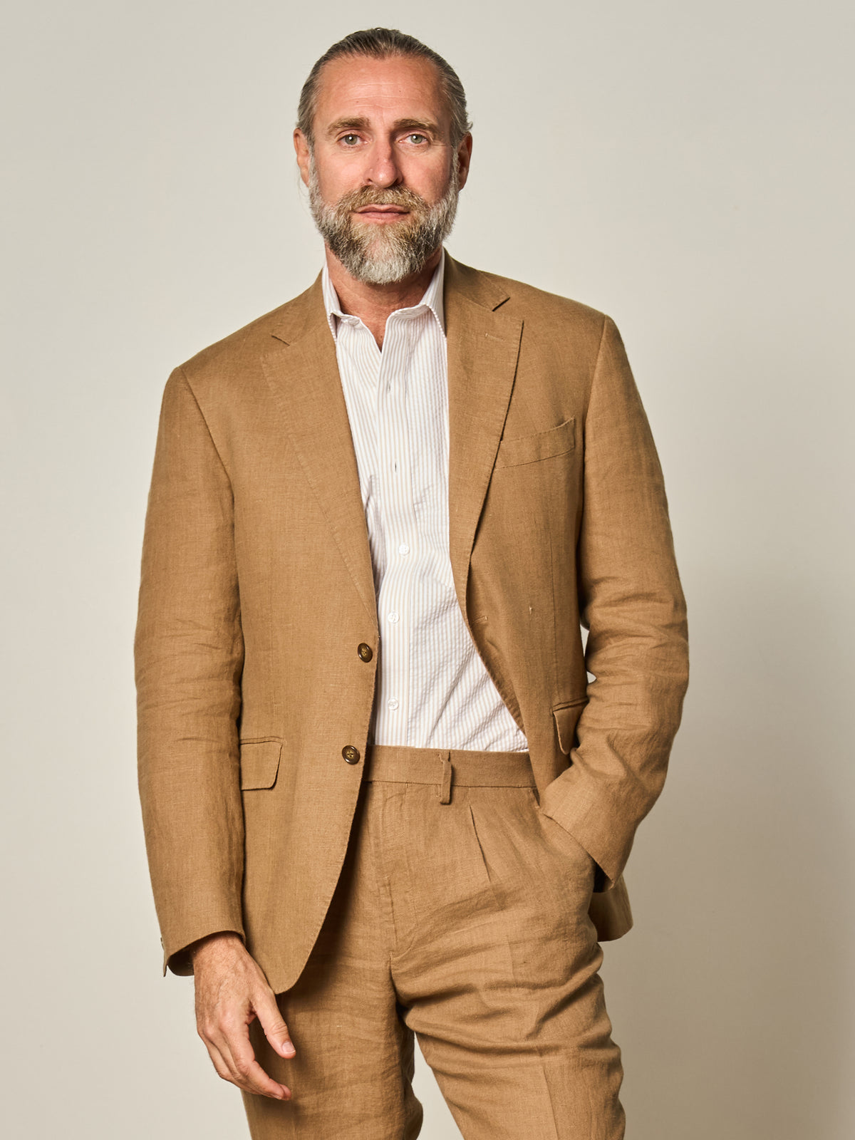 Camel Linen Blazer