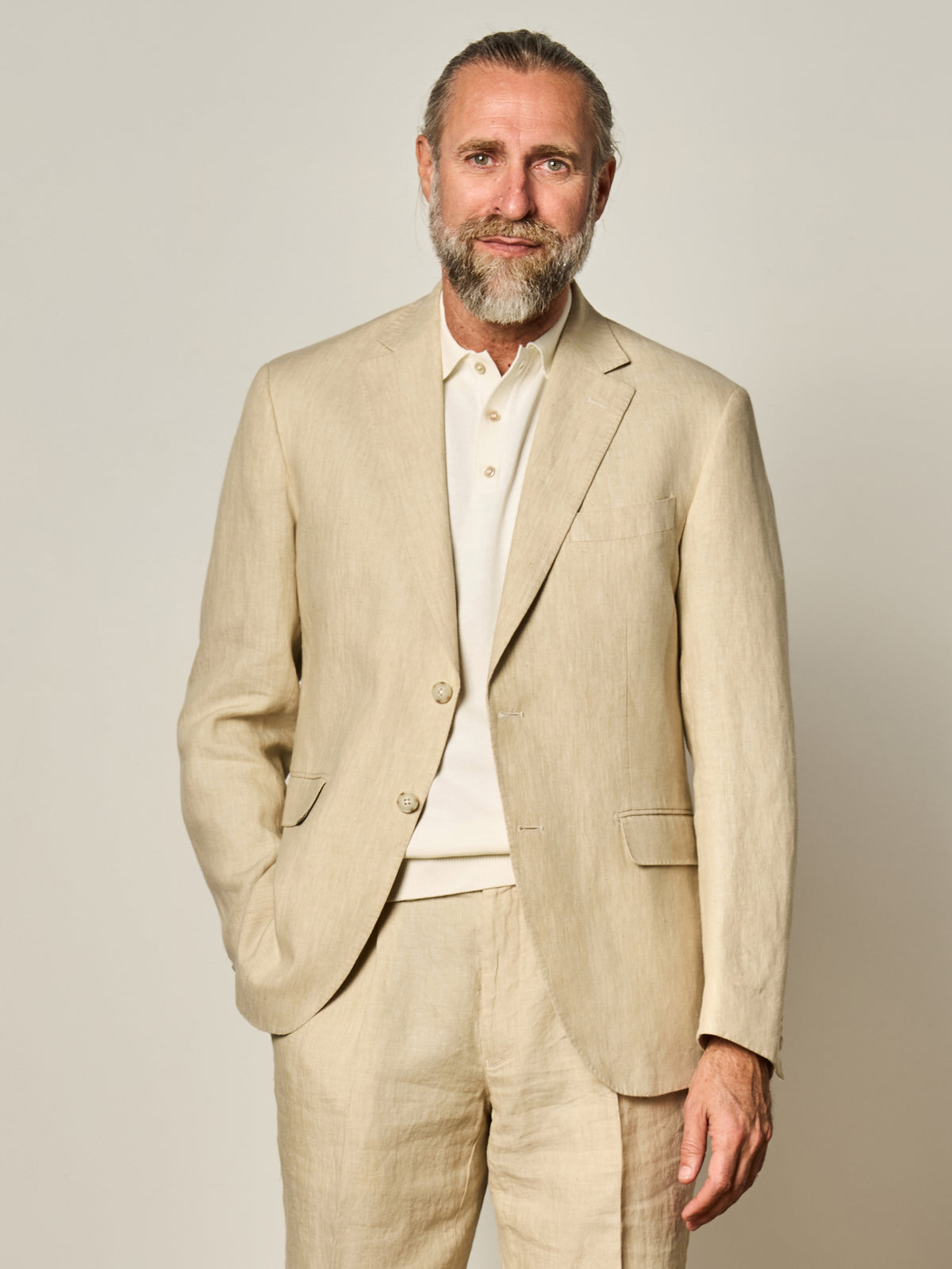 Beige Linen Blazer