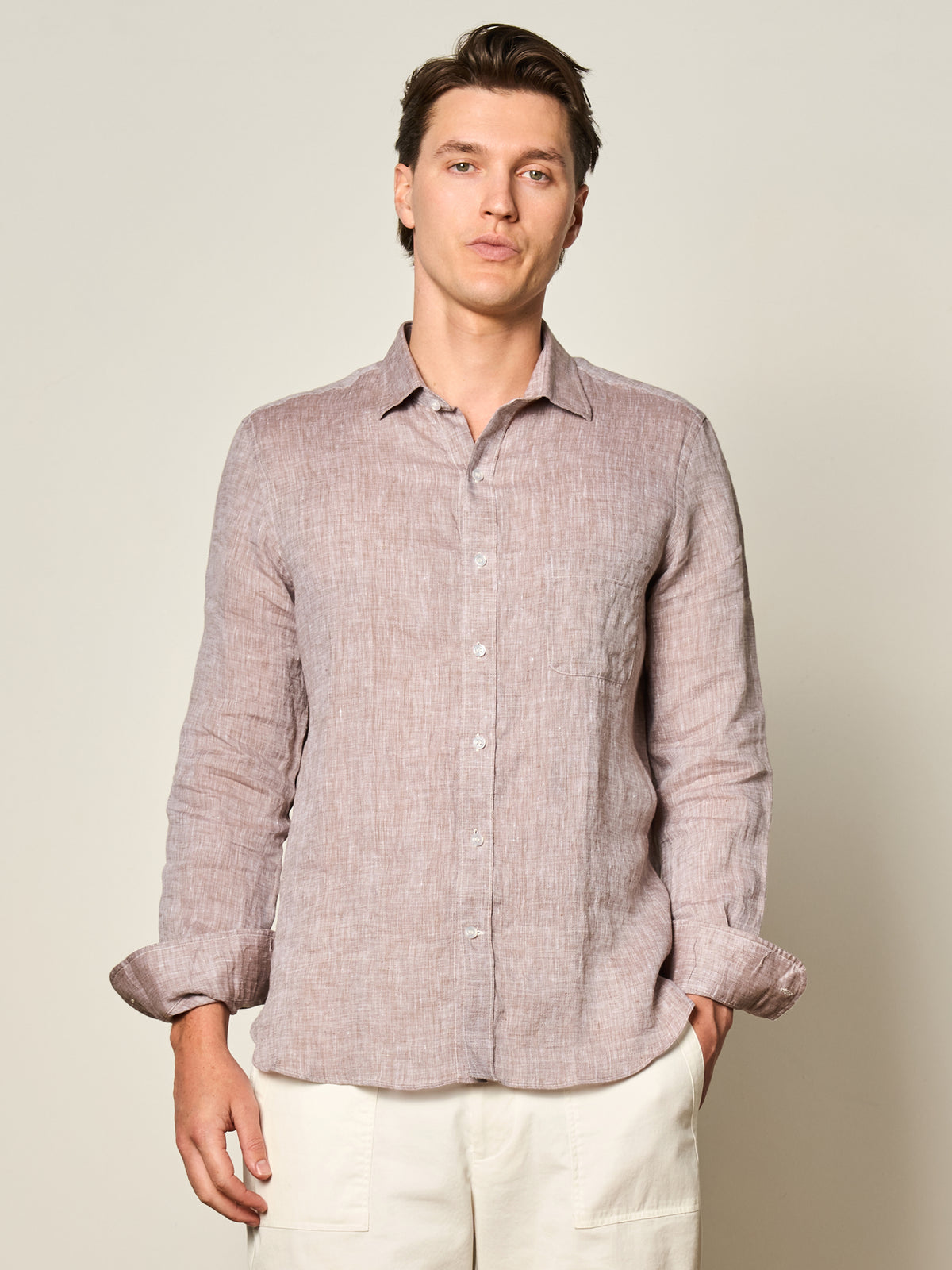 Light Brown Linen Shirt