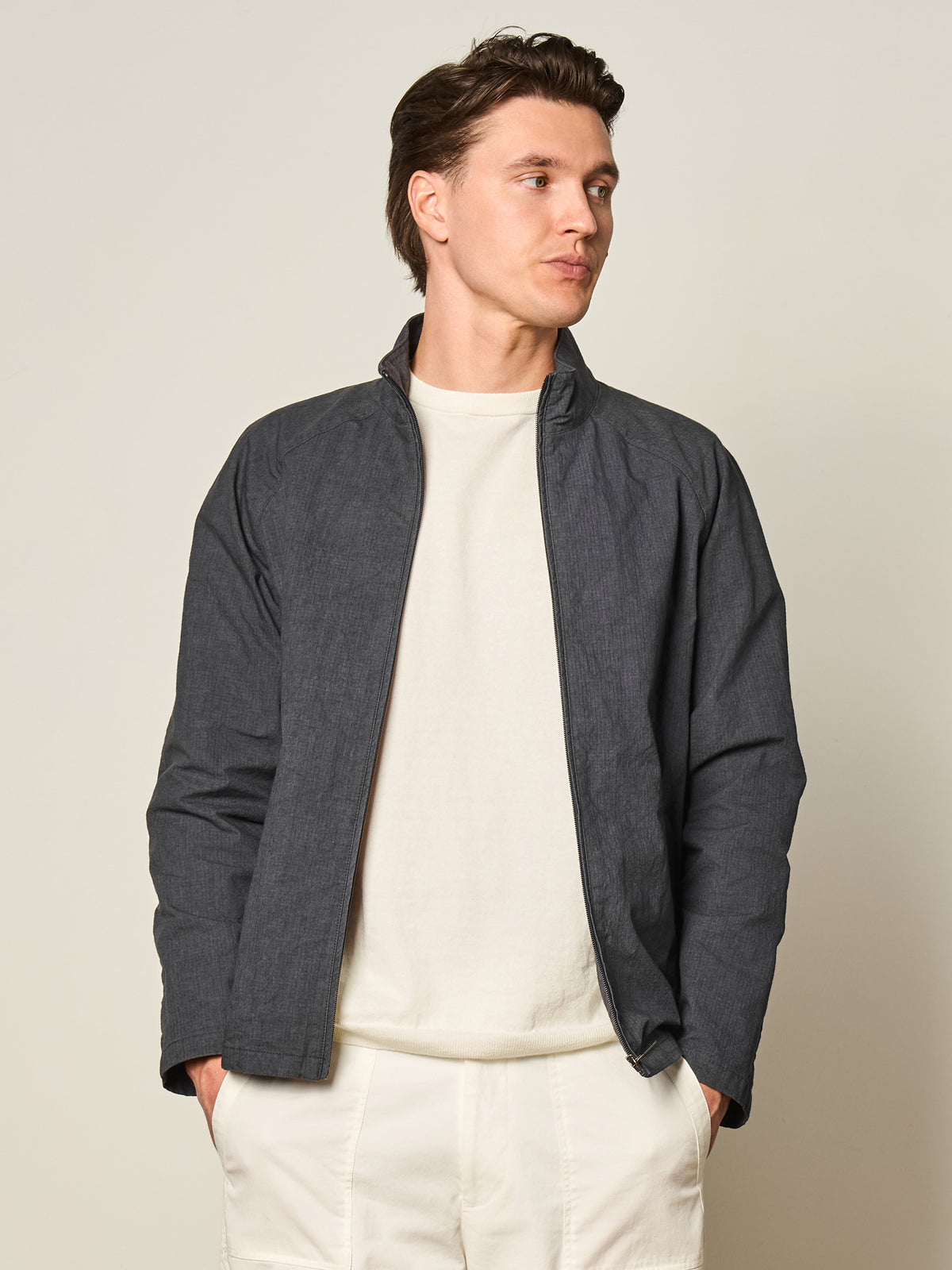 Navy Ripstop Track Jacket