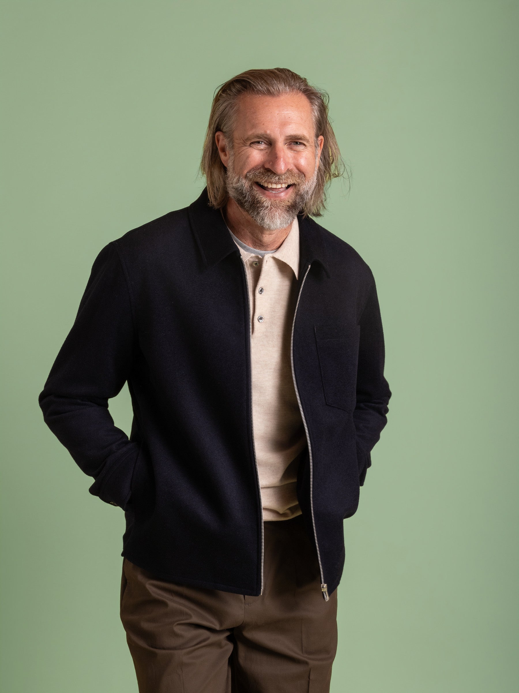 Navy Fitzroy Zip Jacket