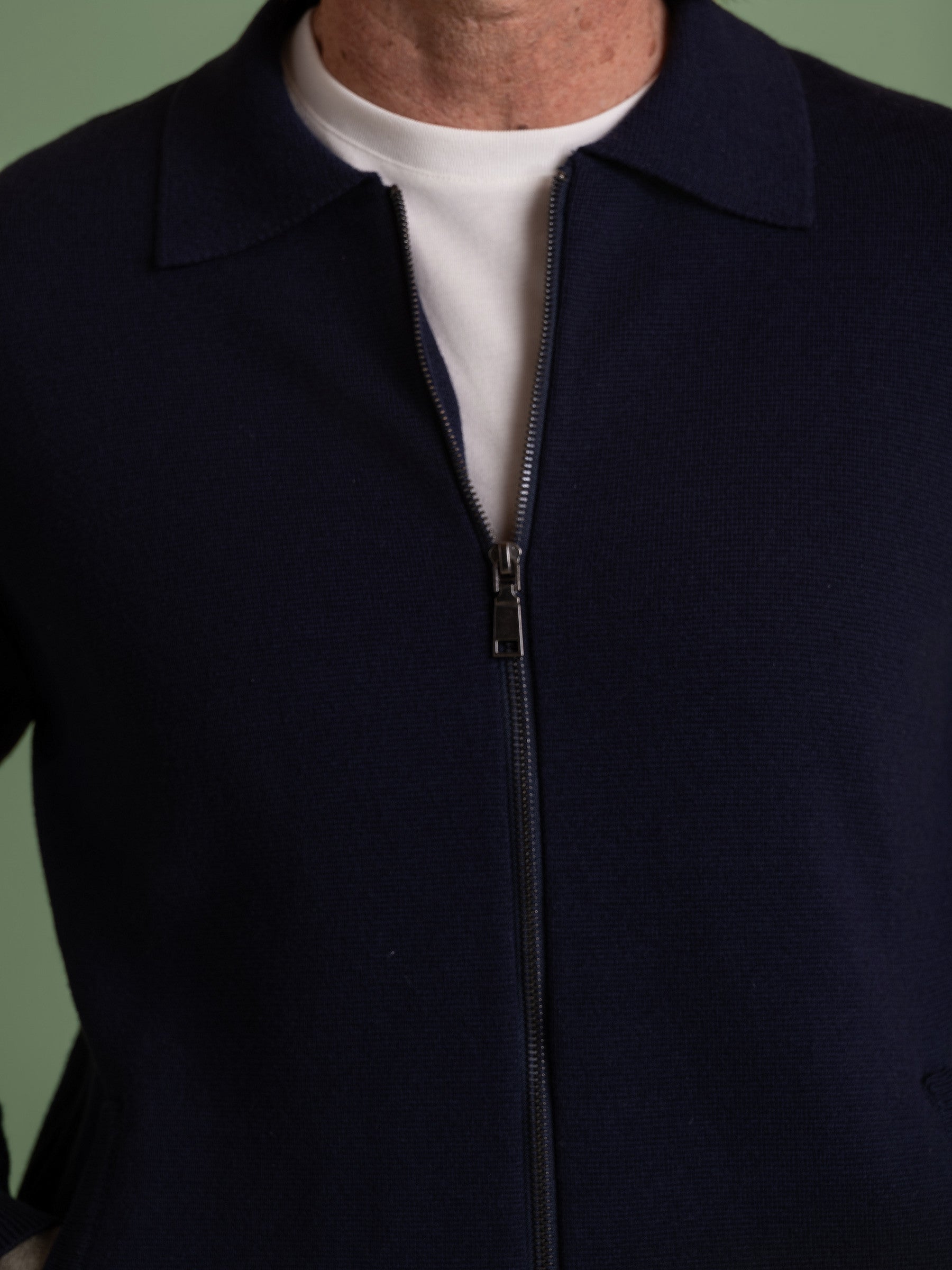 Navy Full Zip Cardigan