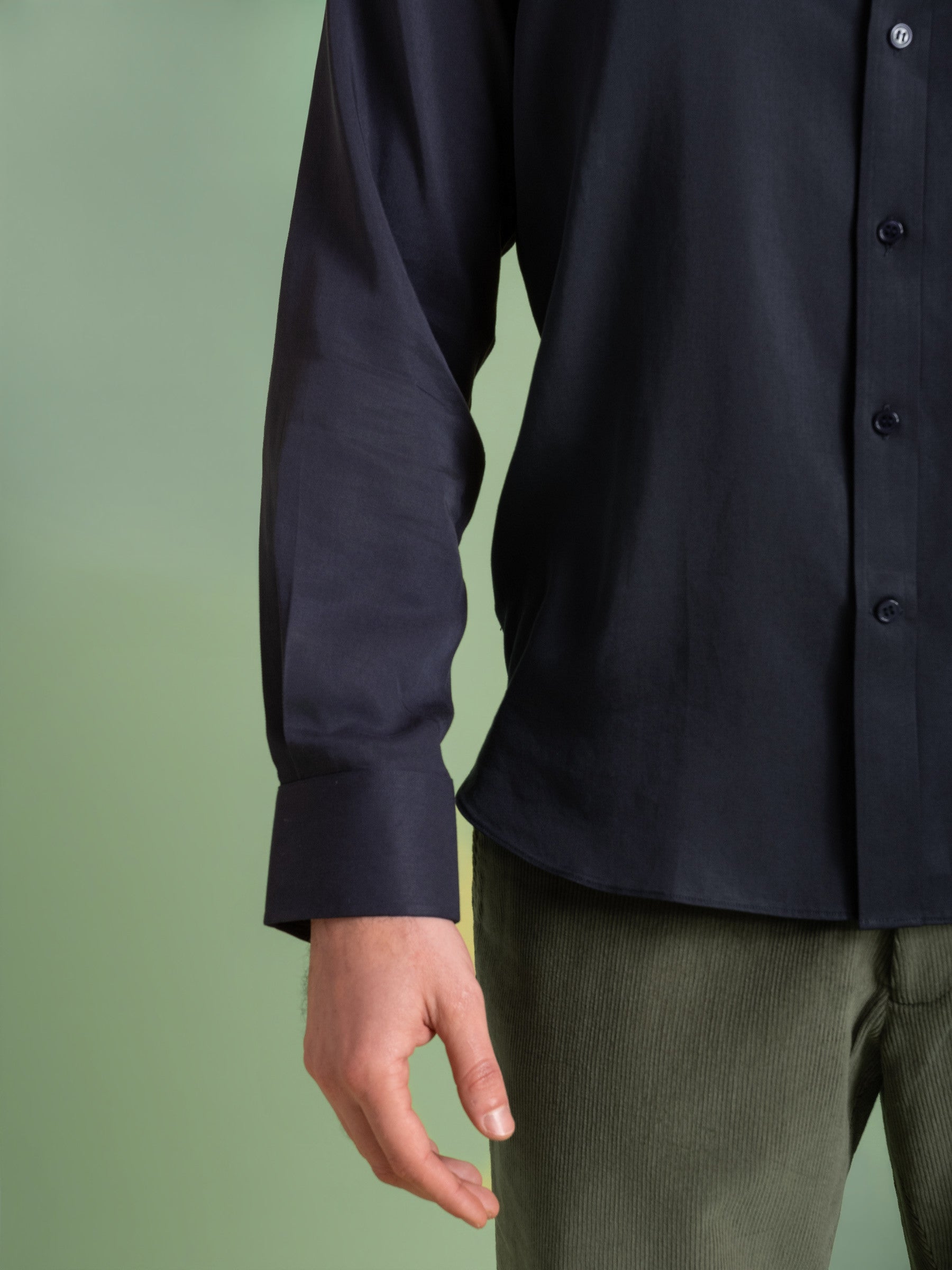 Navy Tencel Button Down Shirt
