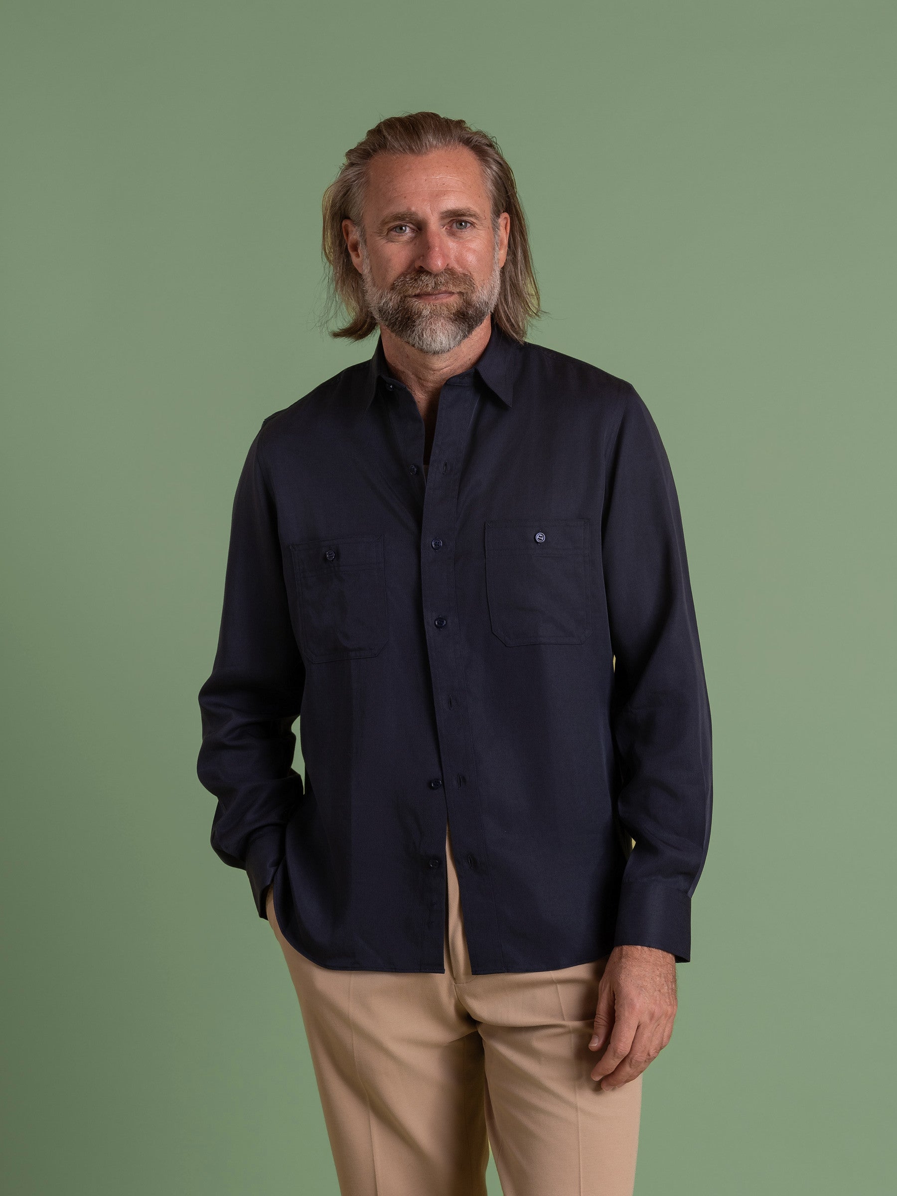 Navy Tencel Osaka Shirt