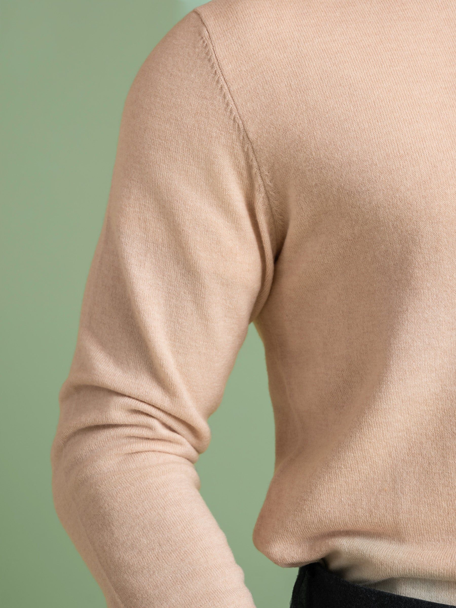 Nougat Wool Cashmere Crew