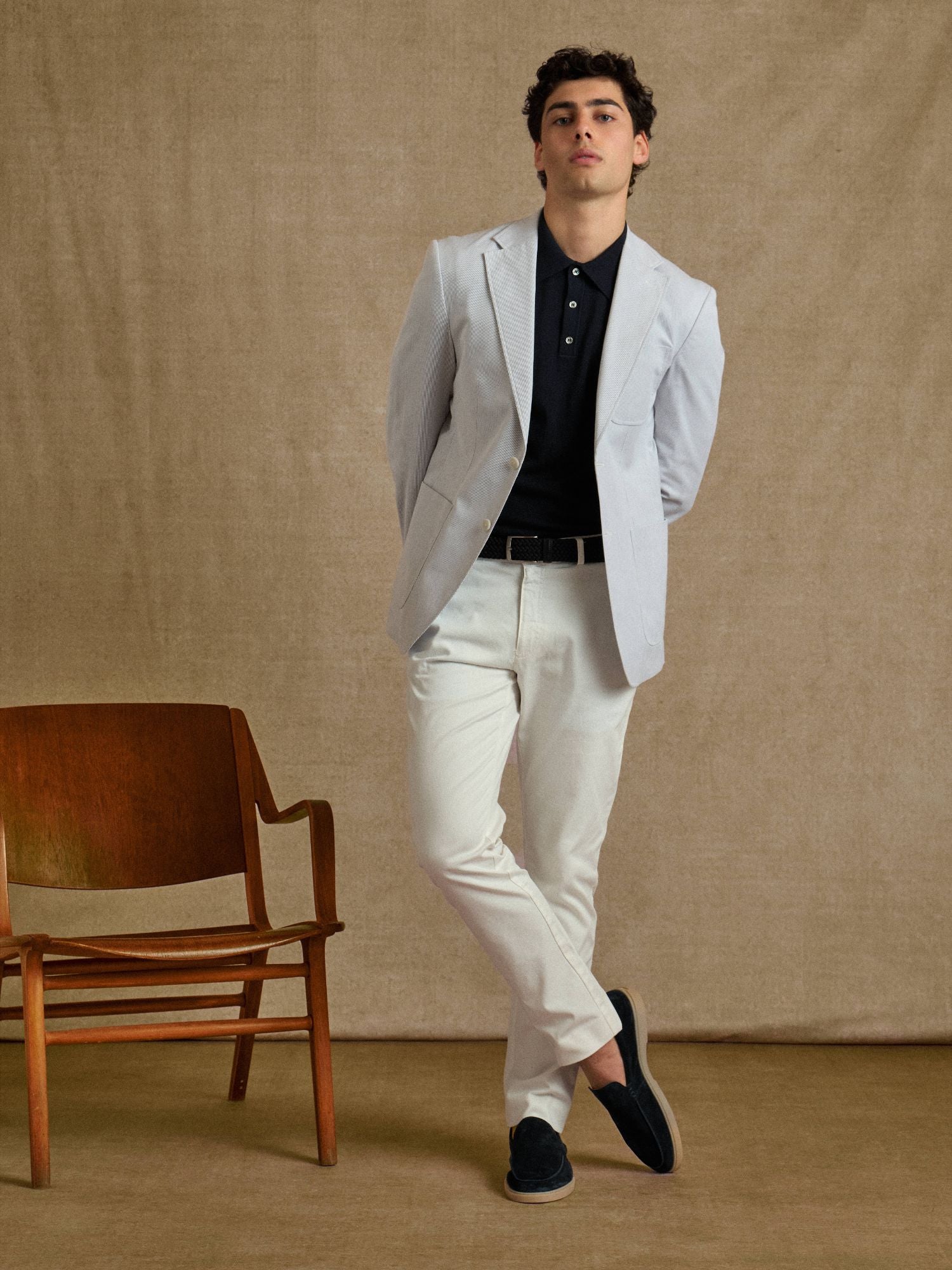 Deconstructed Silver Half-Lined Blazer